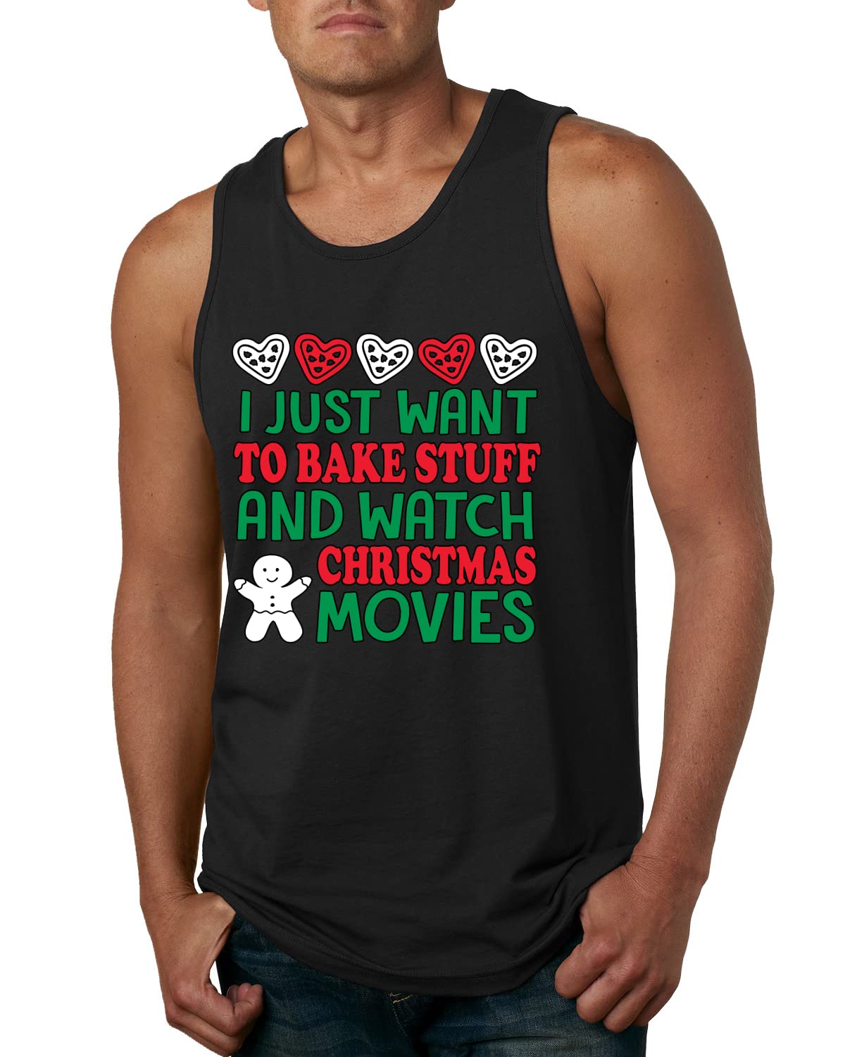 Funny Christmas Baking Graphic Tank Top for Men - Perfect for Holiday Baking & Watching Christmas Movies