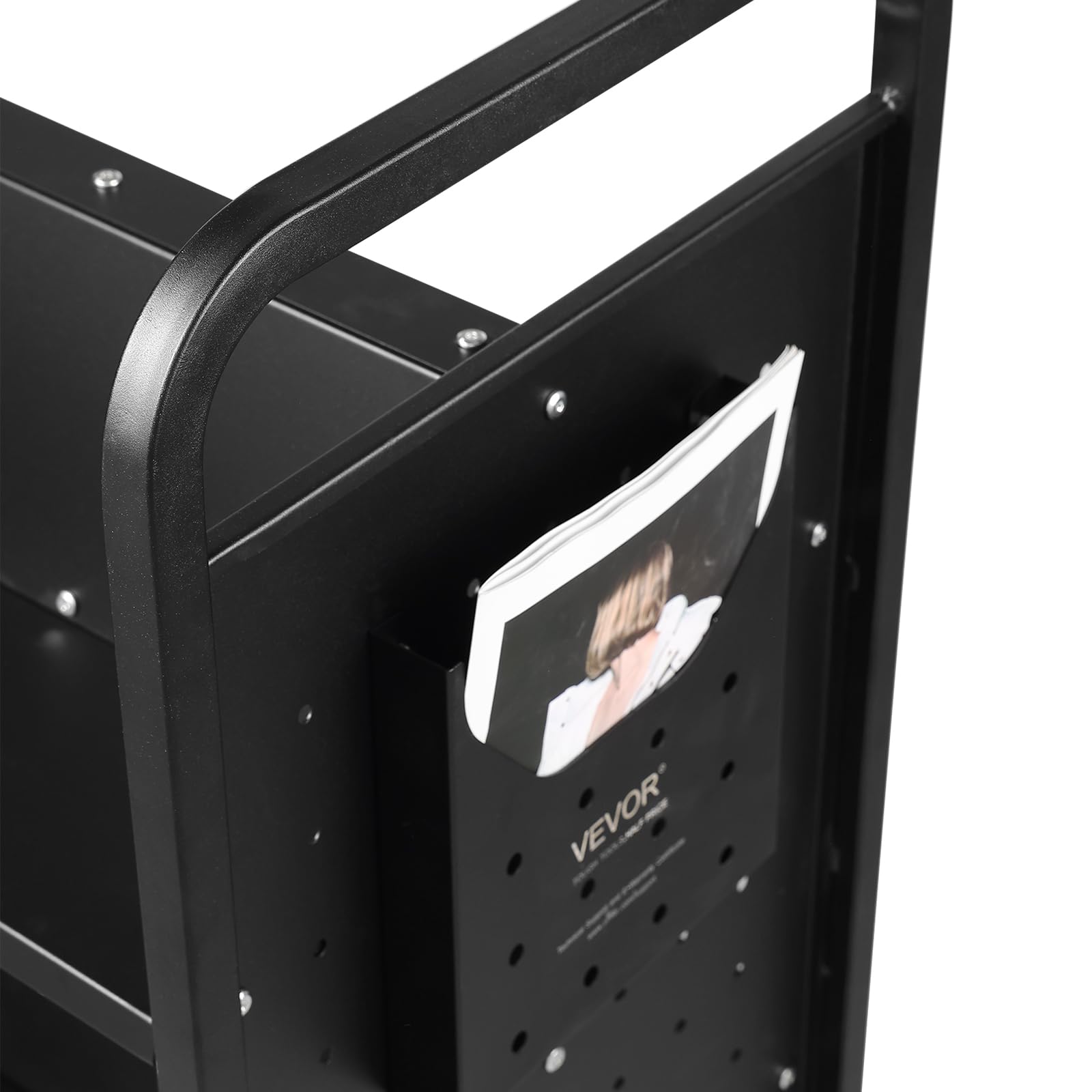 VEVOR Heavy Duty Rolling Book Cart - 330 lbs Capacity, 39.4