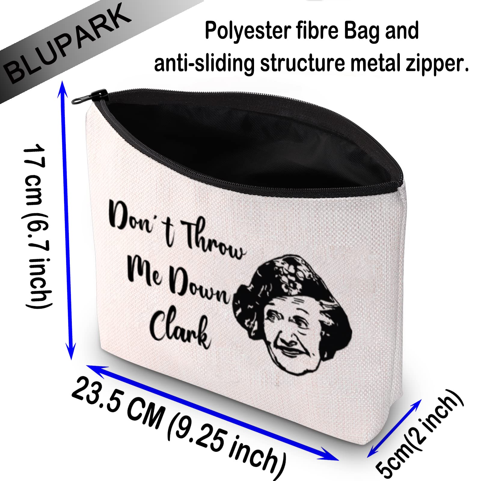 BLUPARK Christmas Vacation Themed Makeup Bag - Don't Throw Me Down Clark - Perfect Holiday Gift for National Lampoons Fans - Great for Travel, Cosmetics Storage & Aunt Gifts