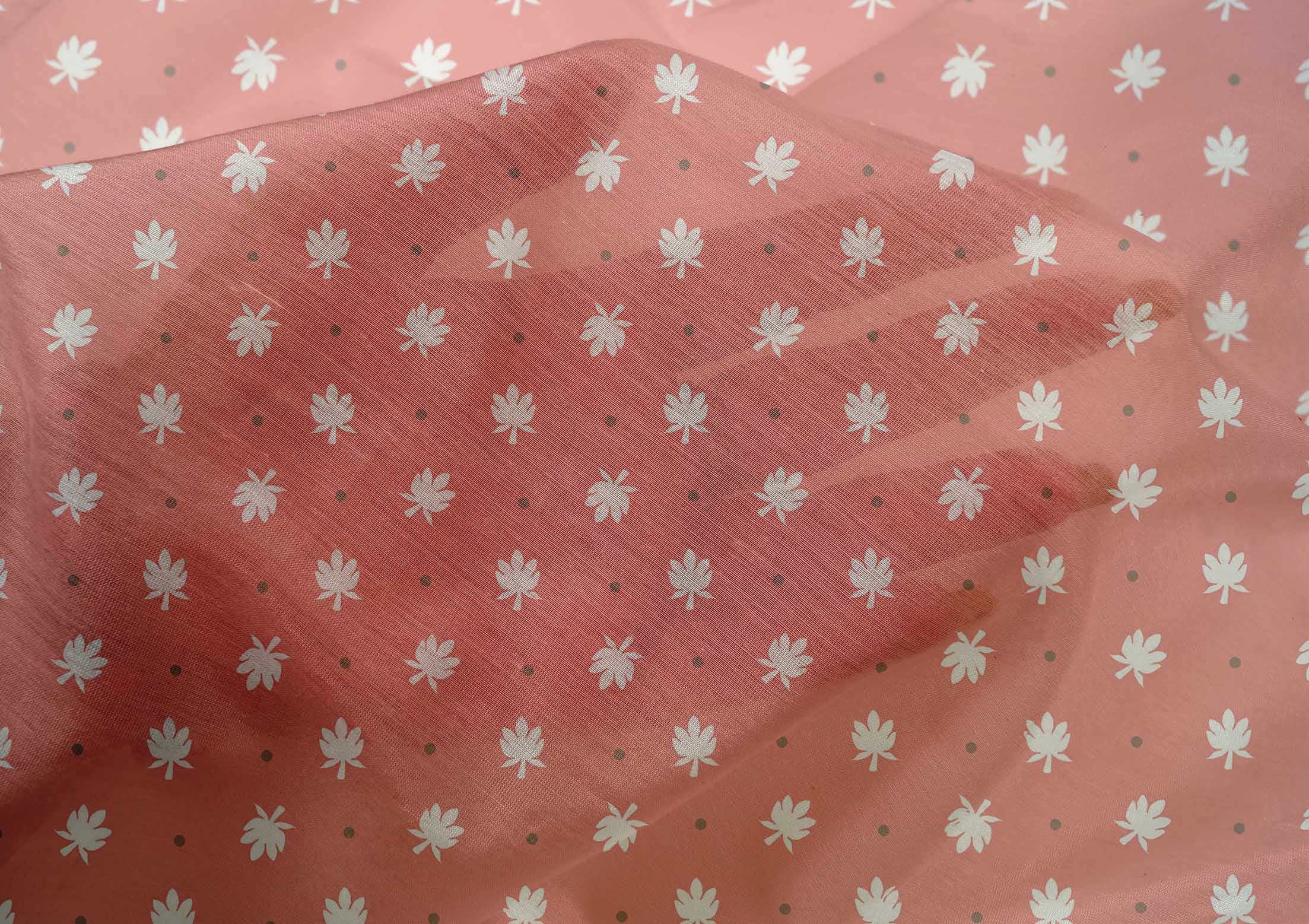 oneOone Cotton Silk Light Pink Abstract Floral Print Fabric by The Yard - 42 Inch Wide Dress Material for Summer Dresses, Blouses & DIY Sewing Projects
