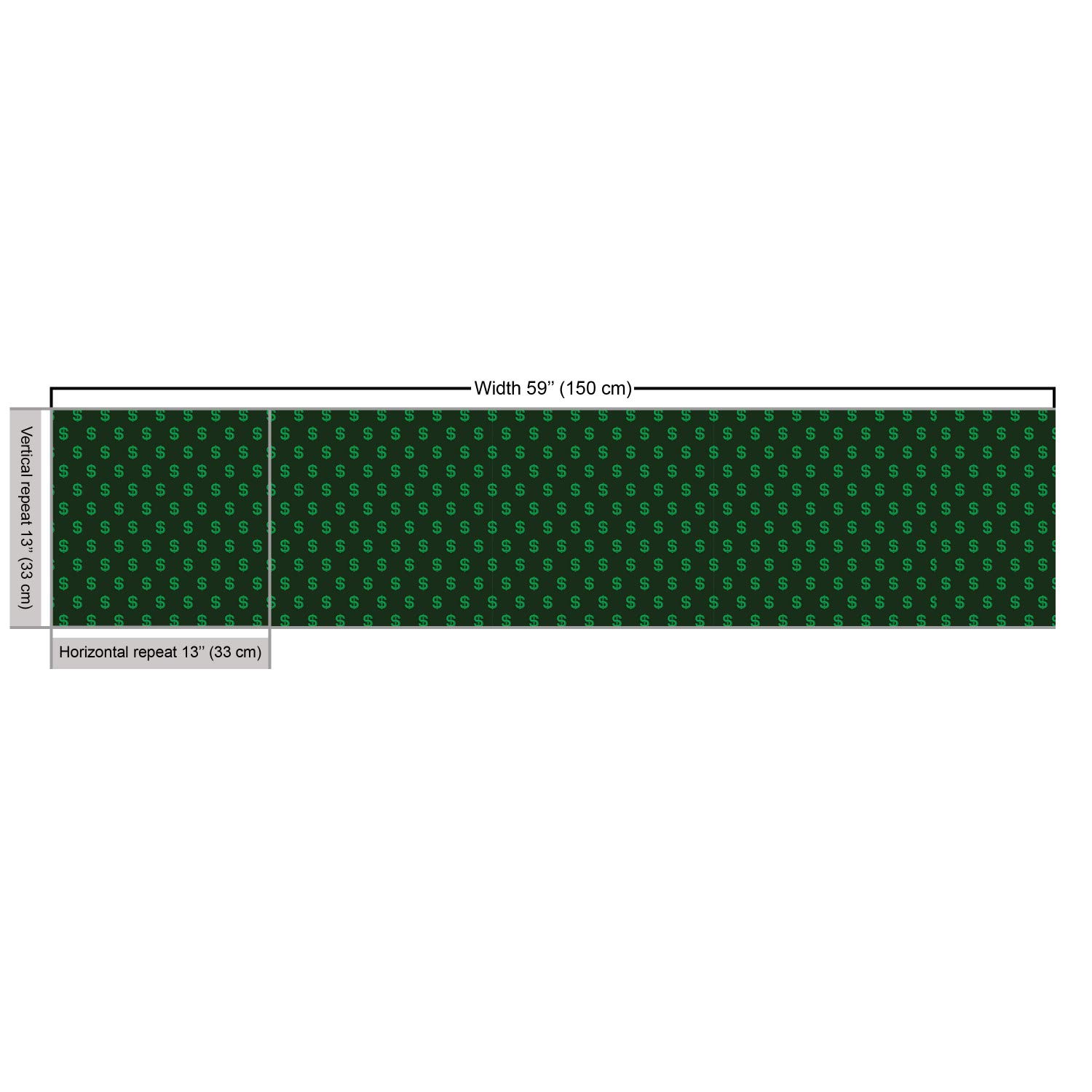 Ambesonne Money Print Fabric by The Yard - USA Dollar Sign on Dark Green Background - Decorative Upholstery Fabric for Sofa, Curtains & Home Decor (10 Yards, Hunter Green Lime Green) - Perfect for DIY Projects, Crafting & Interior Design