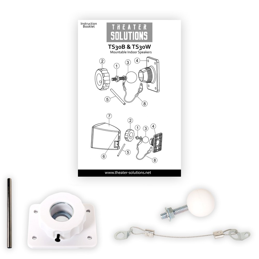 Theater Solutions TS30W 5-Pair Pack - Mountable Indoor Bookshelf Speakers in White - Perfect for Home Theater, Gaming & Music Listening