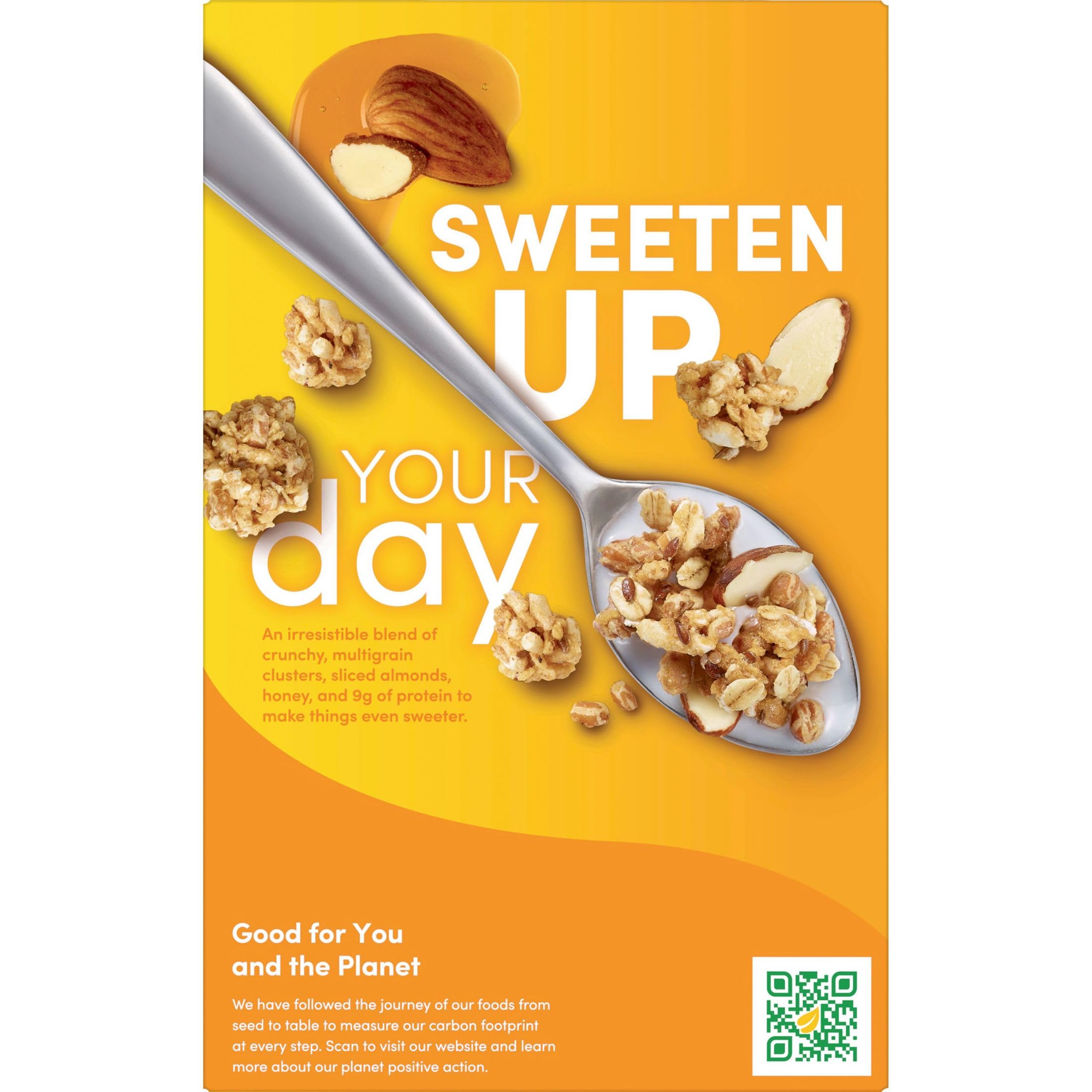 Kashi GO Breakfast Cereal - High Fiber Honey Almond Flax Crunch (14oz Box) | Healthy Family Breakfast | Perfect for Busy Mornings & On-the-Go Snacking