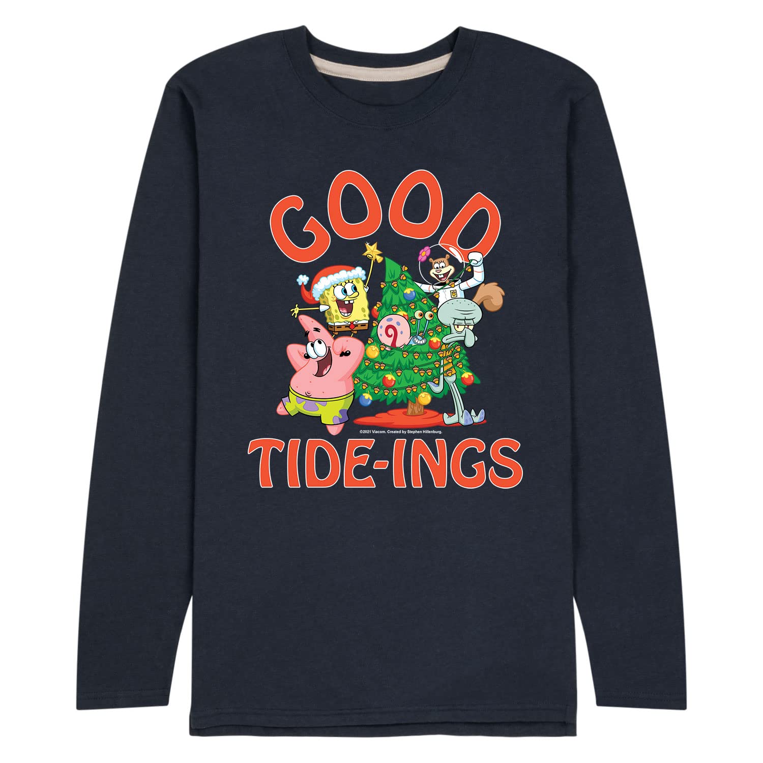 **SpongeBob SquarePants Christmas & Hanukkah Men's Long Sleeve T-Shirt – Festive Holiday Graphic Tee for Parties & Gifts**