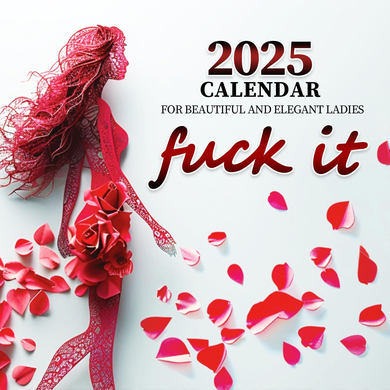 2025 FU-CK IT Refrigerator Calendar - Funny Swear Word Monthly Planner (Jan-Dec 2025) | 8x8x11 Inch Red Calendar for Women | Perfect Christmas & New Year Gift for Tired Women - Great for Office, Kitchen & Home Decor