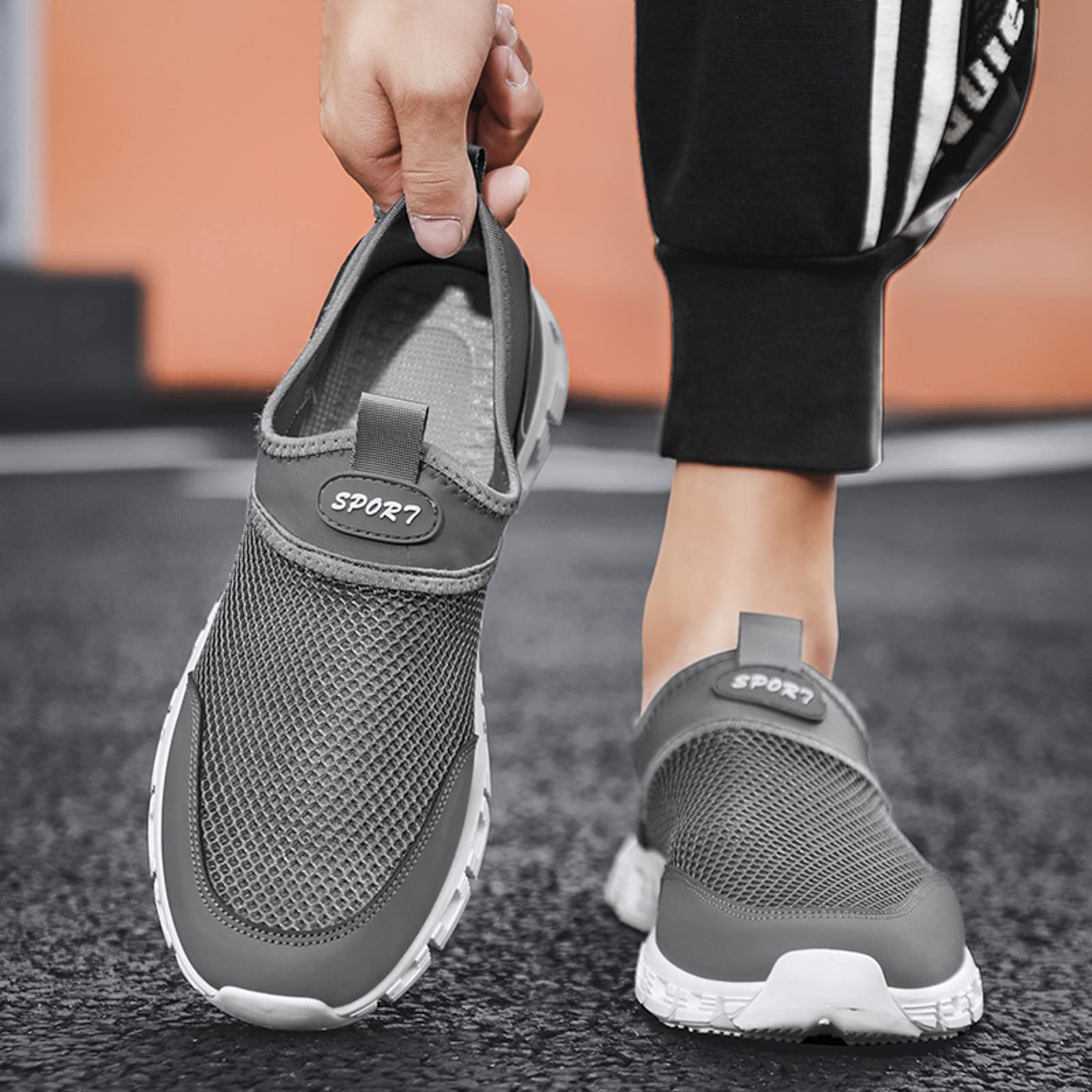 **Men's Connon Trail Shoes - Best Gym, Beach & Sailing Shoes - Size 14 Platform Deck Shoes for Height Increase - Grey Slides | Perfect for Workouts, Outdoor Adventures & Casual Wear**