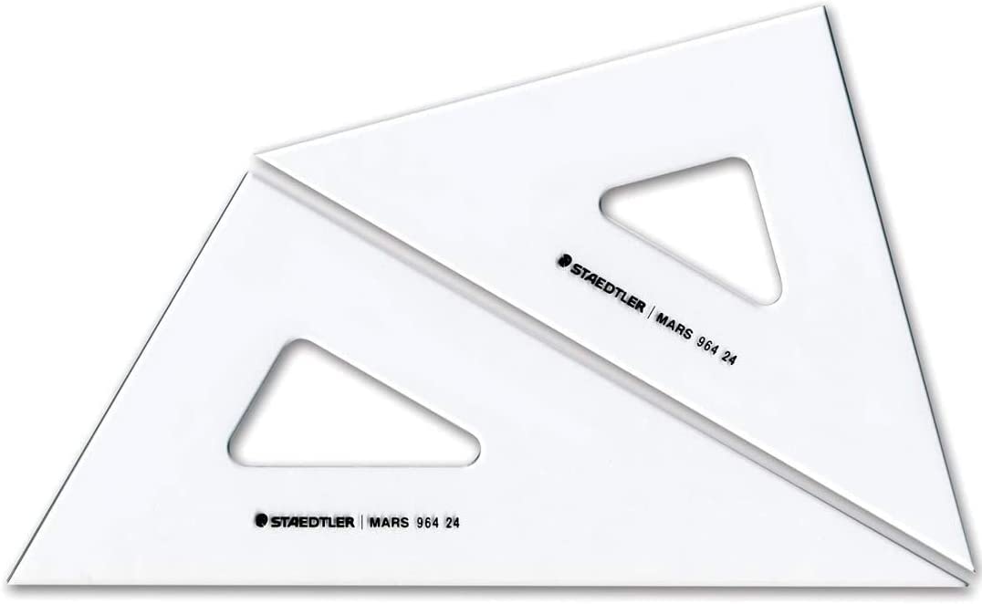 Staedtler 964 24 Triangle Ruler Set - 9.4 Inch (24cm) Precision Drafting Tools for Architects, Engineers & Students - Perfect for Technical Drawing, Geometry & Art Projects