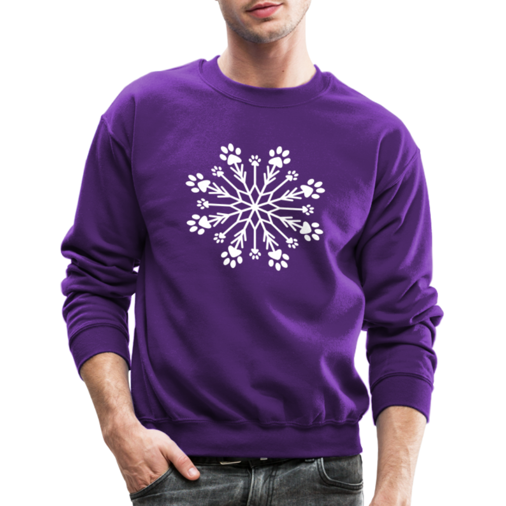 Paw Snowflake Classic Sweatshirt for Women & Men - Cozy Winter Pullover with Cute Pet Design - Perfect for Christmas, Casual Wear & Dog Lovers