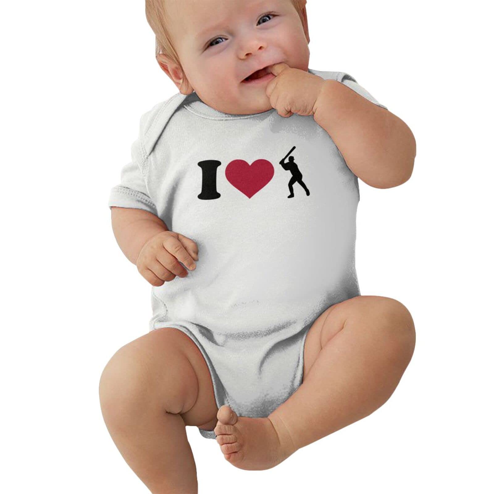 Baseball Player Silhouette Baby Romper Jumpsuit - Short Sleeve Bodysuit for Infant Boys & Girls | Perfect for Game Day, Sports Themed Parties & Playtime