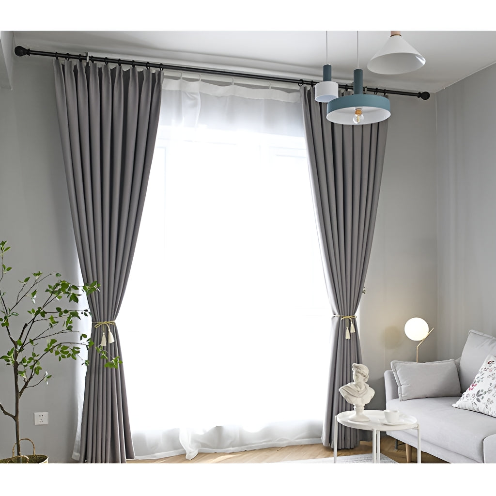 Presley Polyester Minimalist Soundproof Blackout Custom Curtains - Thermal Insulated Window Drapes for Bedroom, Living Room & Home Theater