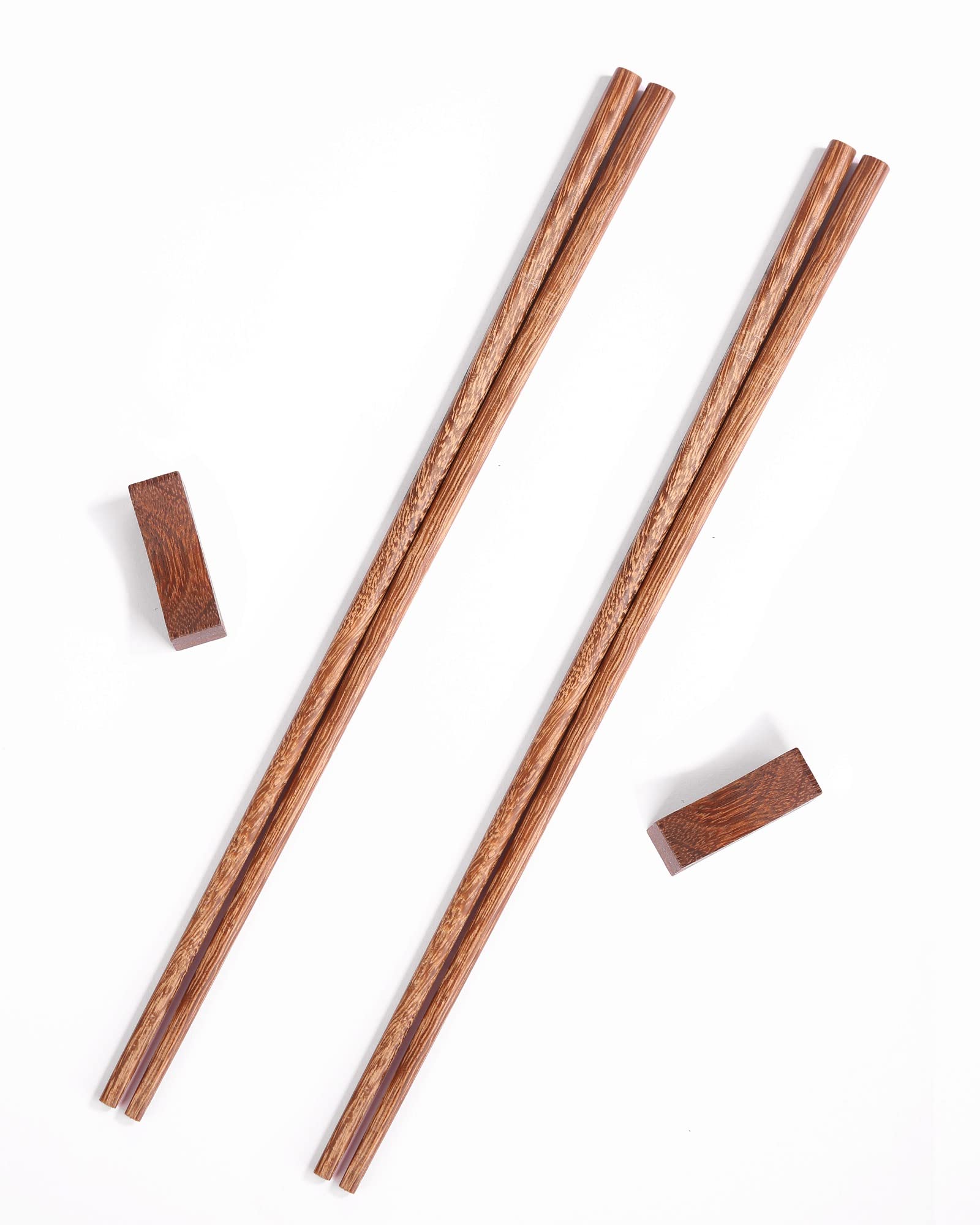 12-Inch Wooden Cooking Chopsticks - 2 Pairs with Chopstick Rest | Reusable Long Chopsticks for Asian Cooking, Noodle Stir-Fry, Deep Frying & Wok Use | Perfect for Sushi, Hot Pot & Home Kitchen Essentials