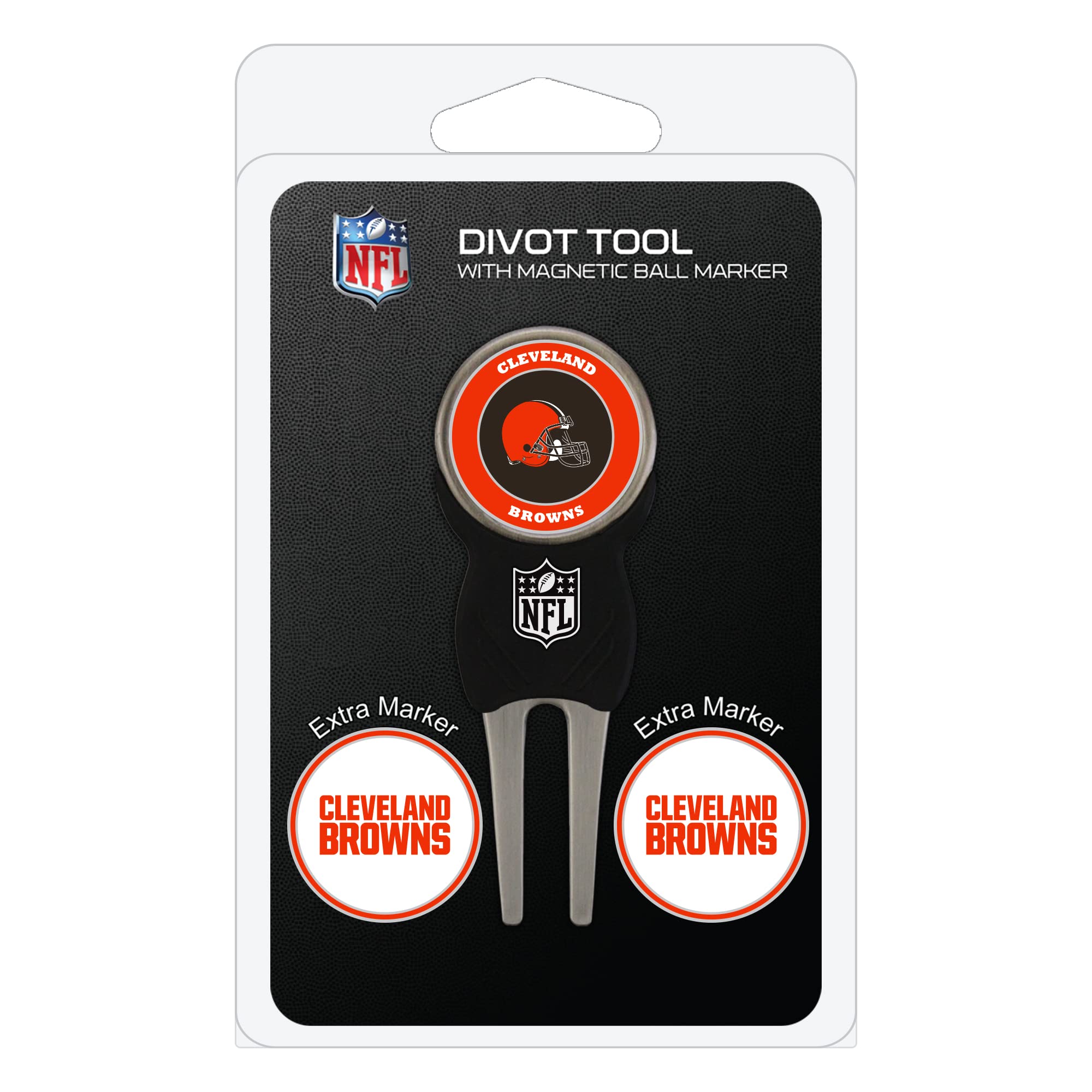 NFL Team Golf Divot Tool with 3 Removable Magnetic Double-Sided Enamel Ball Markers - Perfect for Golf Course, Driving Range, and Tournament Play