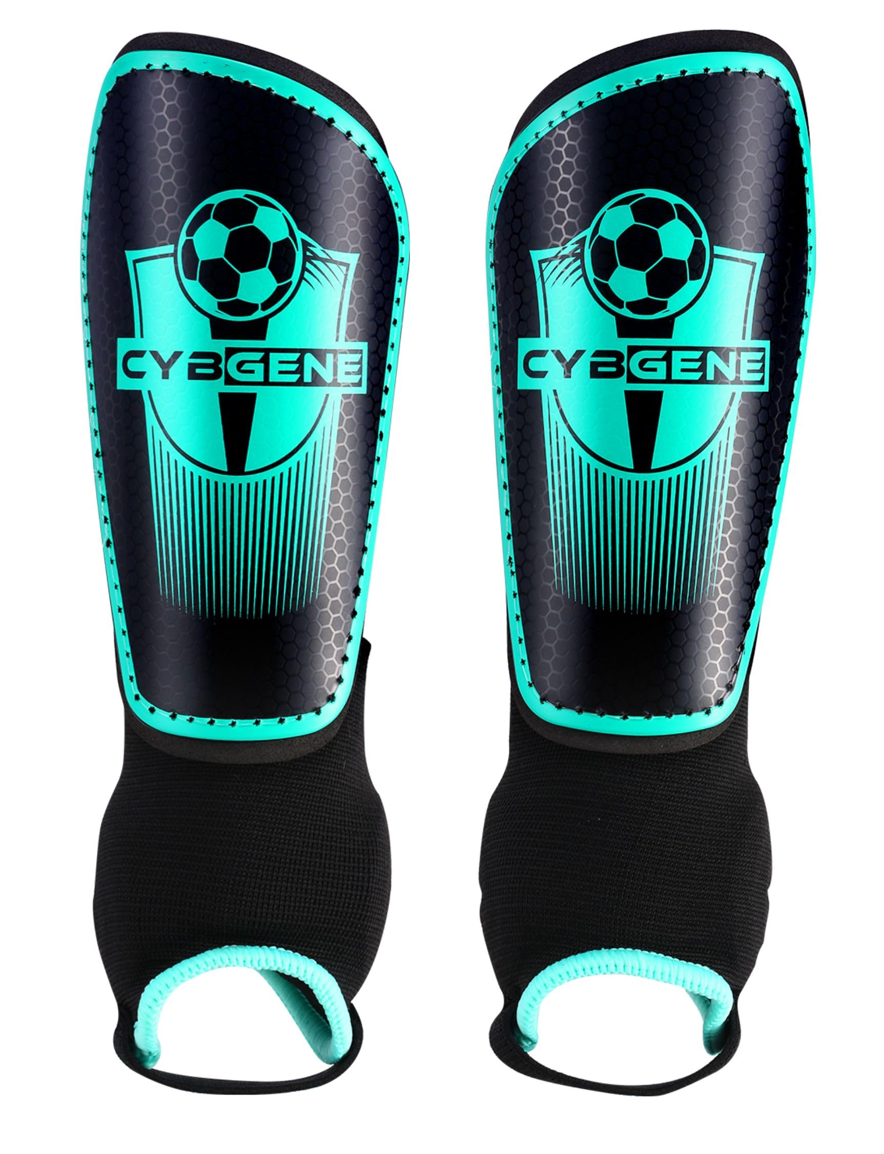 Youth Kids Soccer Shin Guards with Adjustable Straps & Ankle Sleeves - Green XS | Perfect for Training, Games & Soccer Gifts for Boys & Girls