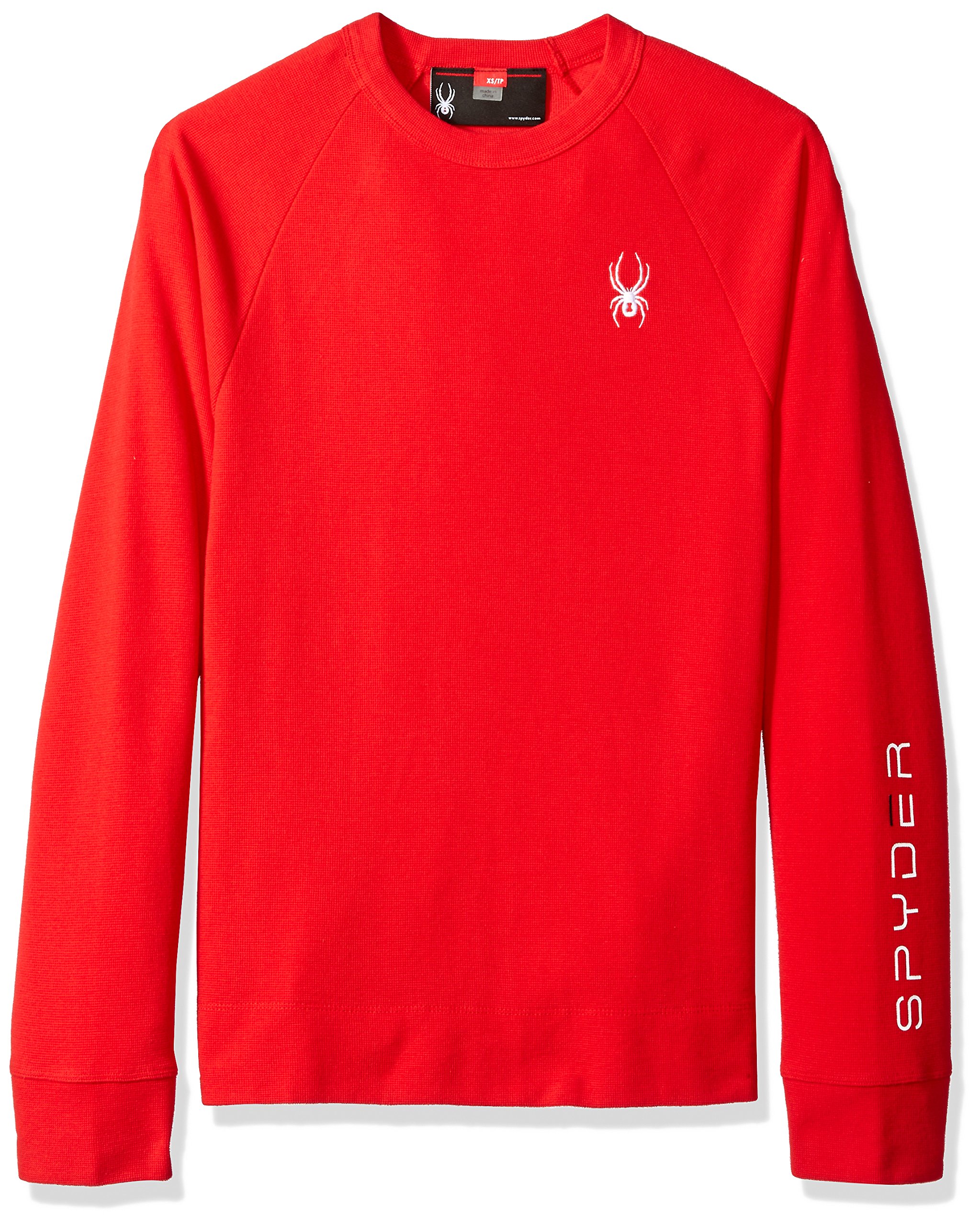 Spyder Men's Vintage Waffle Raglan Crew Sweater - Soft Cotton Knit Pullover for Casual Wear, Fall & Winter Fashion, Outdoor Activities & Layering