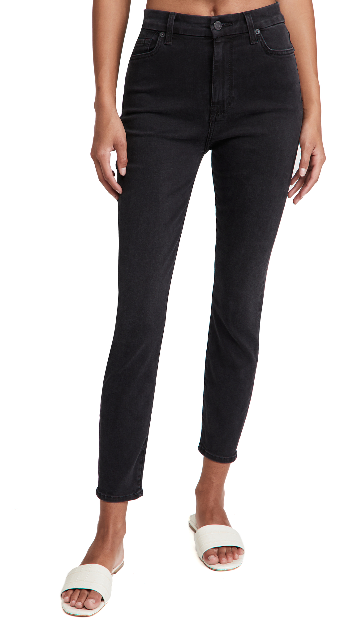 7 For All Mankind Women's High Waisted Ankle Skinny Jeans - Slim Fit Stretch Denim Pants for Women | Perfect for Casual Wear, Office Outfits & Night Out