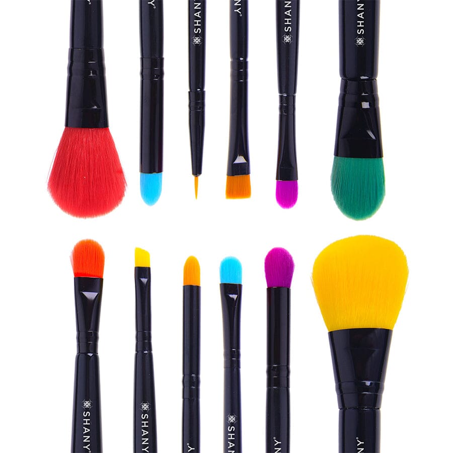 6-Piece LUNA Double-Sided Travel Makeup Brush Set with Pouch - Perfect for On-the-Go Makeup Application & Touch-Ups
