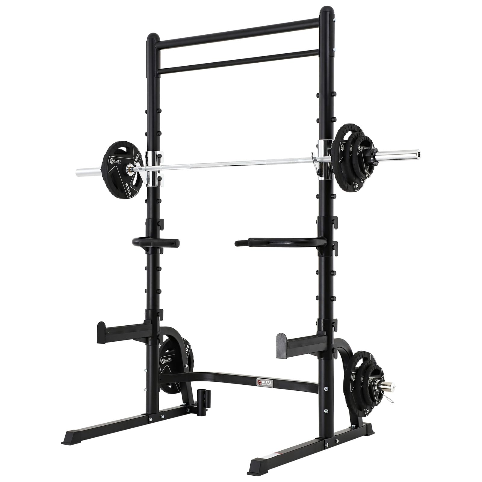 ALTAS STRENGTH Squat Rack Power Cage - Half Smith Machine for Home Gym, Light Commercial Strength Training Equipment for Weight Lifting & Upper Body Workouts | Perfect for Home Fitness, Garage Gym & Personal Training Studio