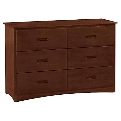 Lexicon Rowe 6-Drawer Transitional Wood Dresser in Dark Cherry Finish - Perfect for Bedroom Storage & Home Organization