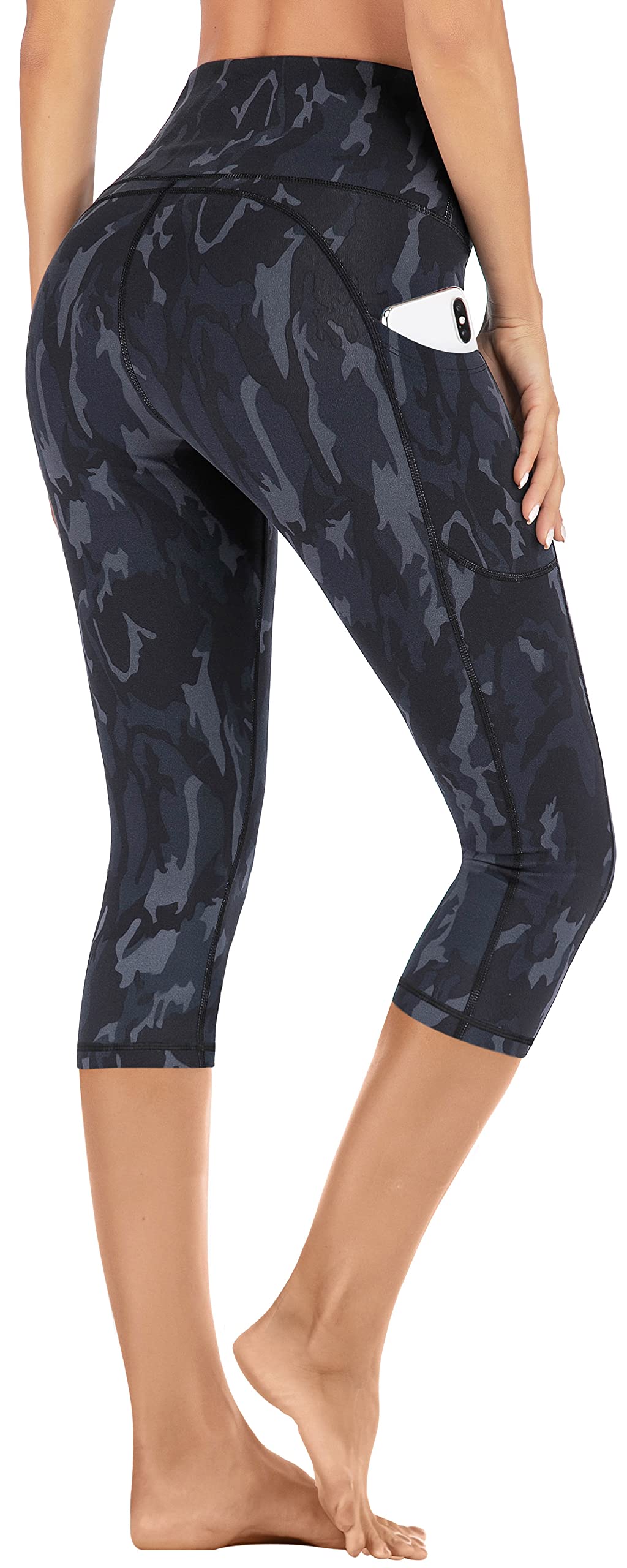 High Waisted Yoga Pants for Women with Pockets - Breathable Workout Capri Leggings for Running, Gym & Lounge | IUGA Women's Activewear