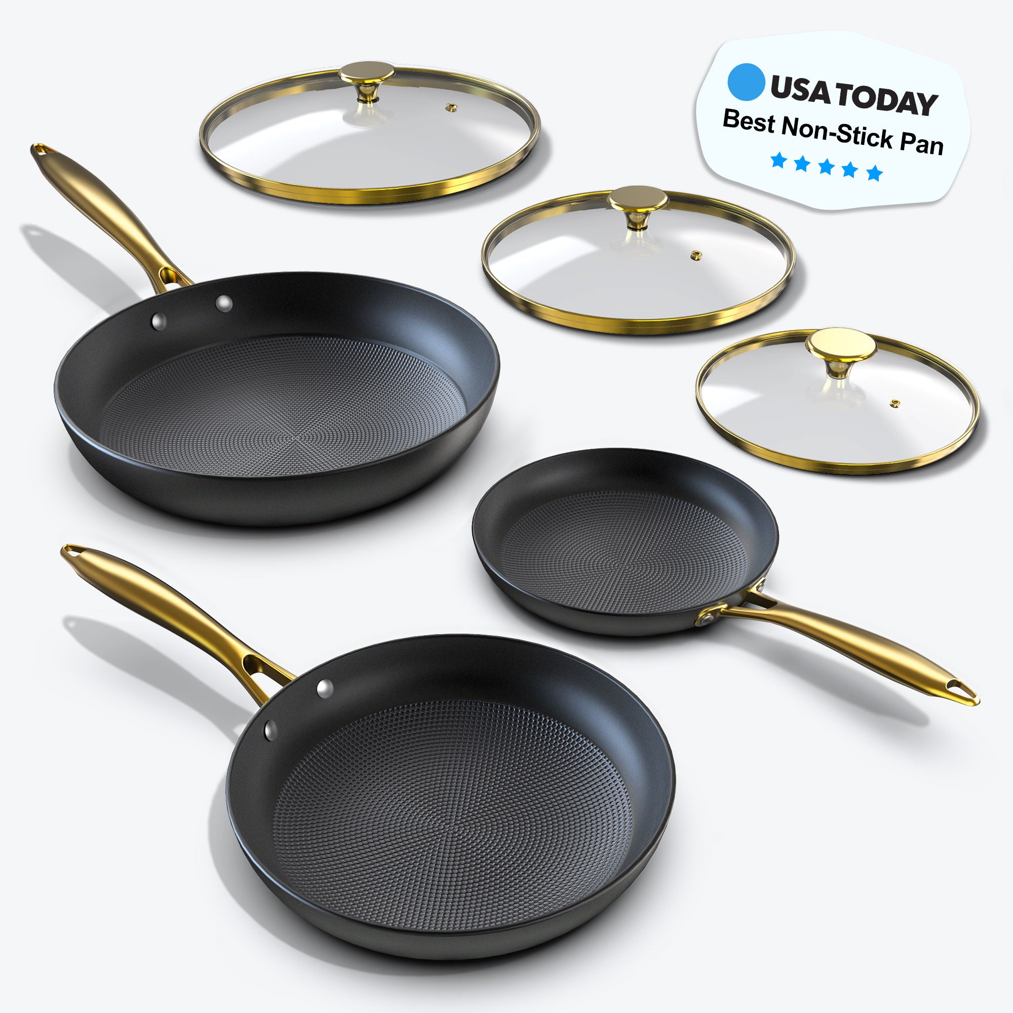 **Imarku Nonstick Frying Pan Set - 8, 10 & 12 Inch with Glass Lids - PFOA-Free, Dishwasher Safe - Perfect for Eggs, Pancakes & Stir-Fry**    *(Note: If the original title was in Chinese, the optimized English version is provided above.)*