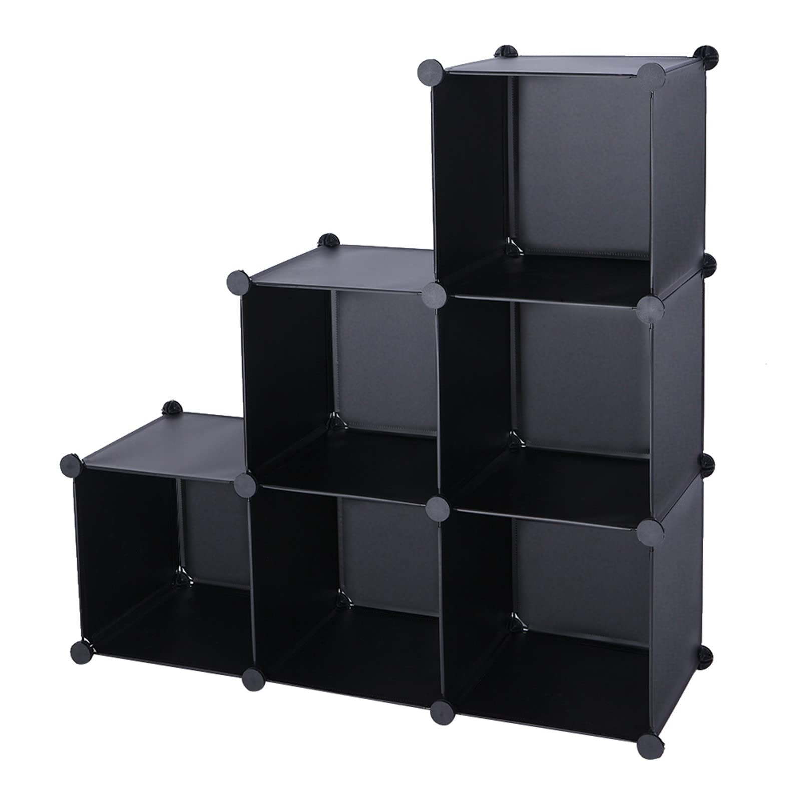 Tesmula GT2-LC 6-Cube Closet Organizer, DIY Storage Shelves Cabinet for Bedroom, Living Room & Office - Black