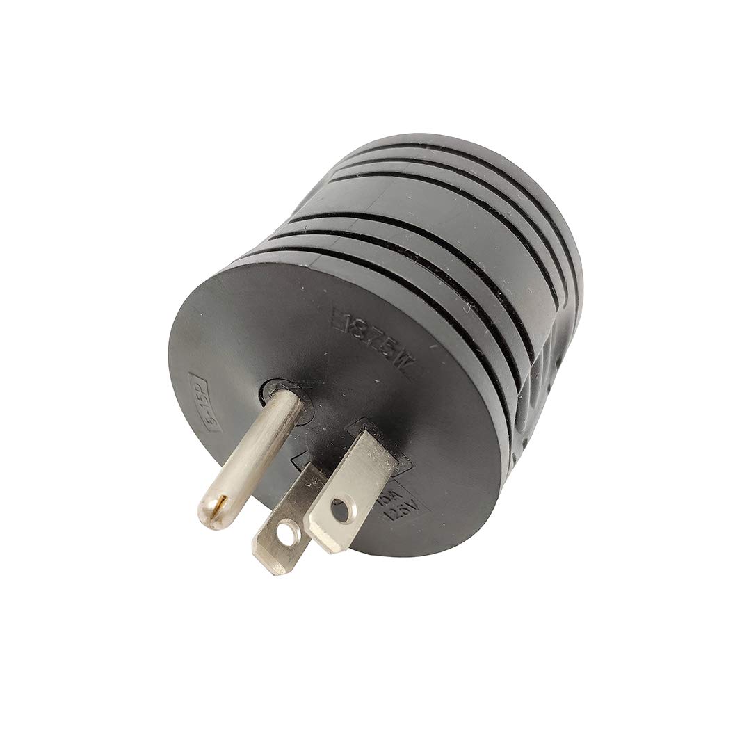 Parkworld 60981 RV Power Adapter 15A to 30A (5-15P to TT-30R) - 3 Pack Black Round Electrical Connector for Camping, Travel Trailers & Outdoor Power Supply