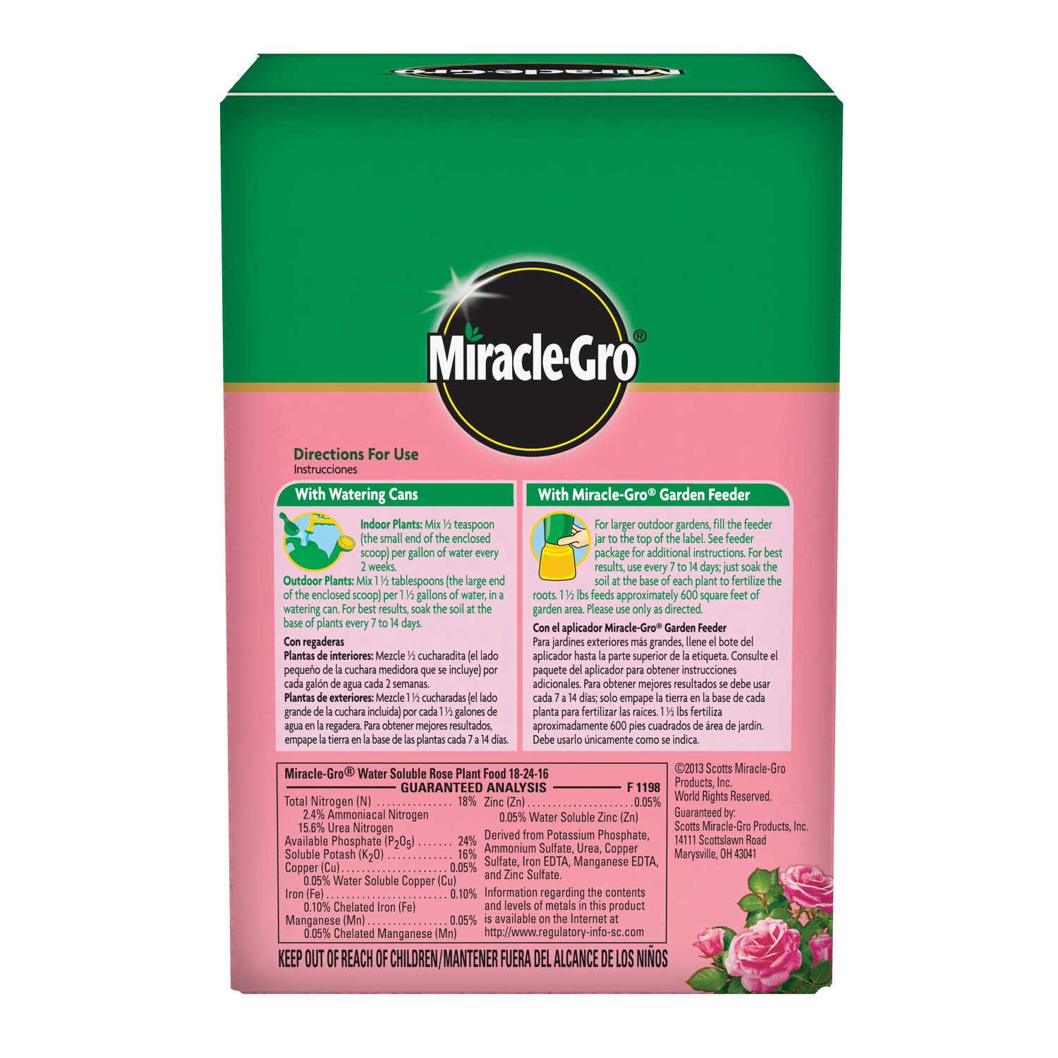 Miracle-Gro Rose Plant Food Fertilizer - 1.5 lb (6 Pack) for Healthy Roses - Perfect for Garden Roses, Potted Roses & Flower Beds
