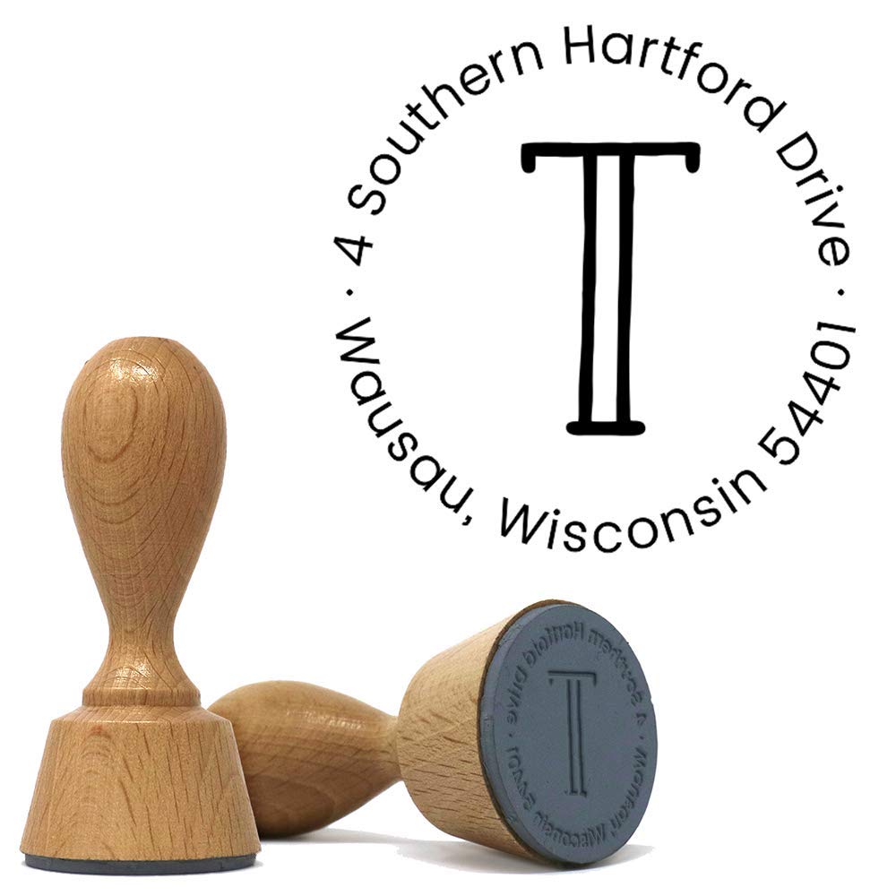 Custom Classic European Hand Stamp - Solid Oak Wood Stamp with Elegant Design | Perfect for Wedding Invitations, Certificates & DIY Crafts