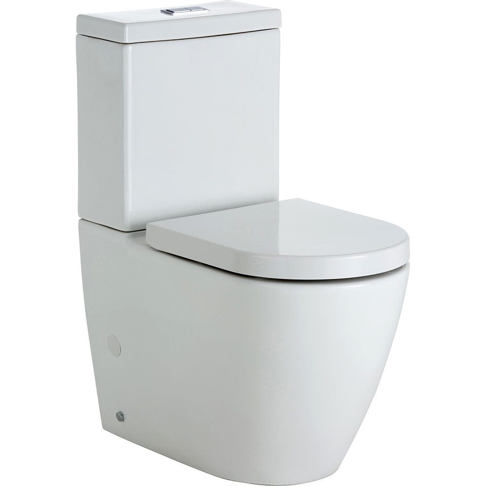Fienza Empire Back to Wall Toilet Suite - Modern One-Piece Elongated Bowl with Soft-Close Seat for Bathroom & Powder Room Renovation