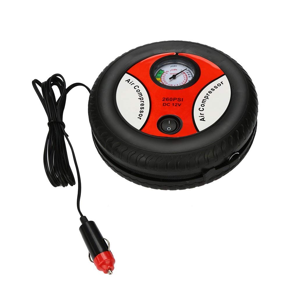 YPYCQ 260PSI 12V Portable Electric Air Pump - Mini Tire Inflator for Cars, Bikes, Boats & Sports Equipment | Fast Inflation for Emergency Roadside, Camping & Outdoor Adventures