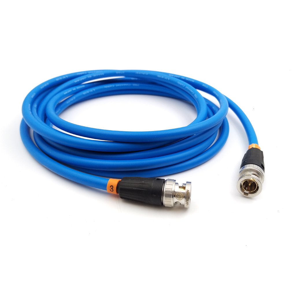 High-Quality SDI Video Cable Neutrik BNC to BNC Coiled Cable - Canare SDI Cable for SmallHD Monitors (20m/65.6ft, Blue) - Perfect for Professional Video Production, Broadcast & Live Streaming