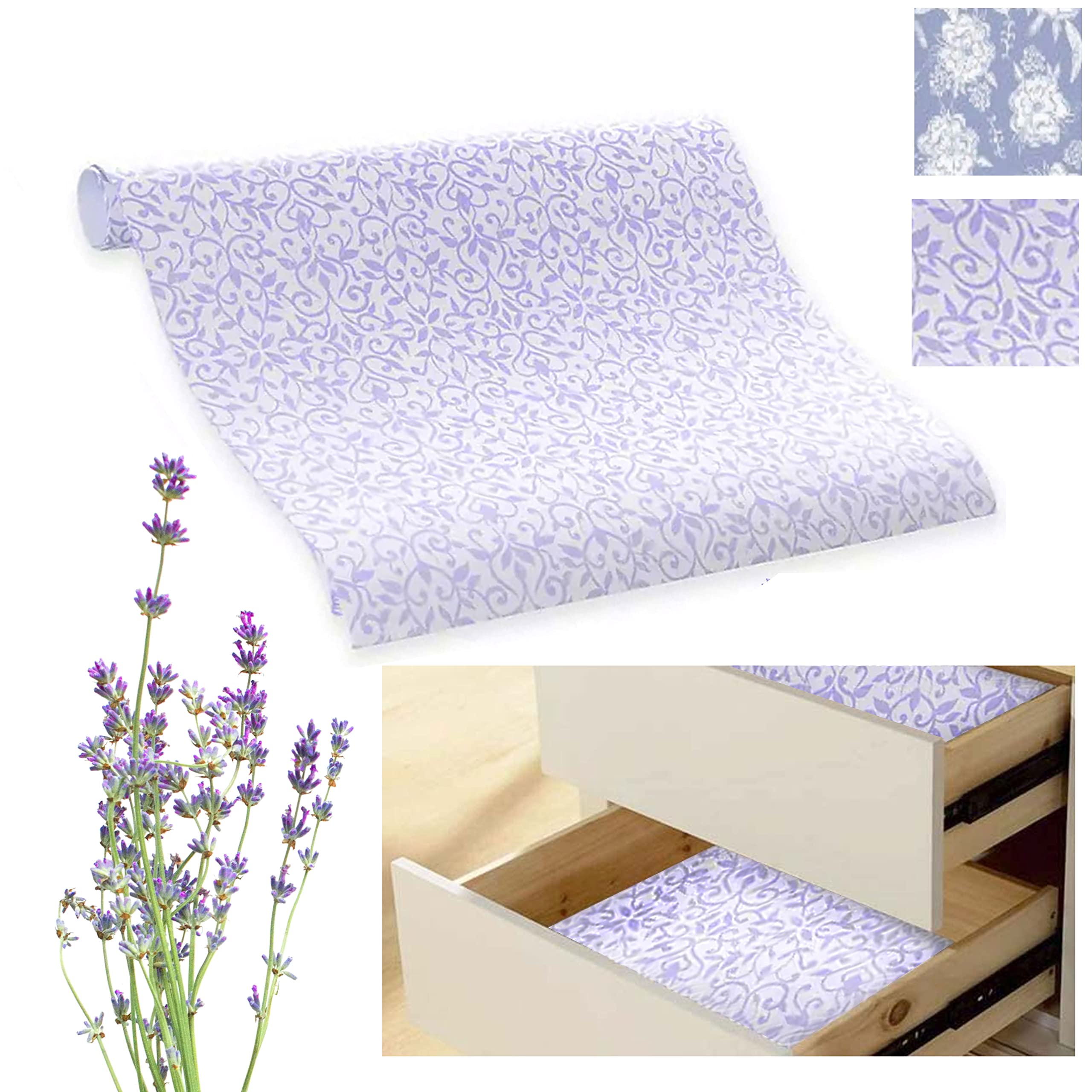 16 Sheets Lavender Scented Drawer Liners - 18