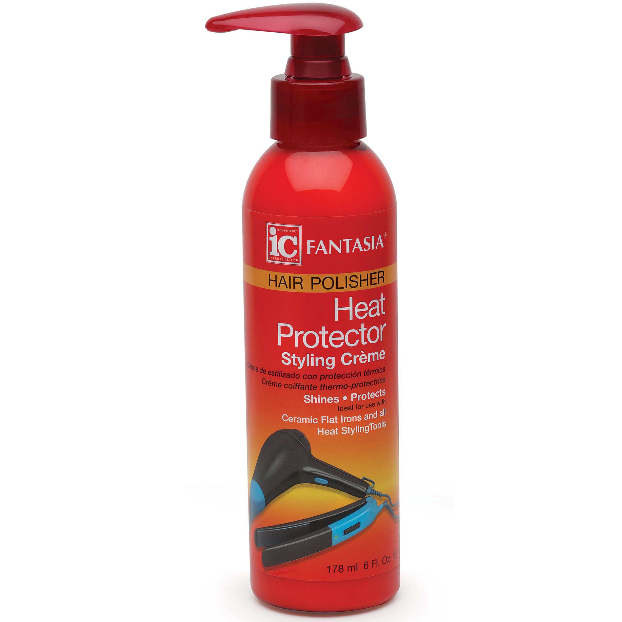 Fantasia Heat Protectant Styling Cream for Hair - 6oz | Thermal Protection & Frizz Control for Blowouts, Straightening & Curling - Safe for Color-Treated & Damaged Hair