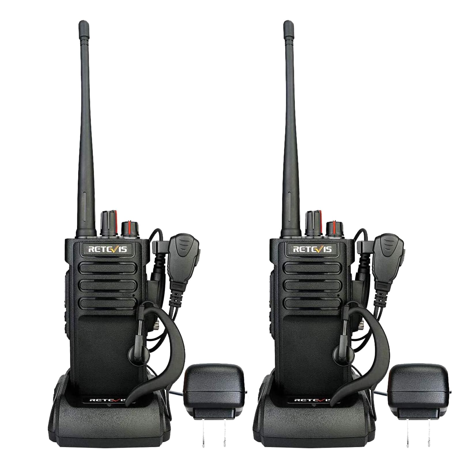 Retevis RT29 Long Range Walkie Talkies for Adults - 2 Pack Heavy Duty Two Way Radios with 3200mAh Rechargeable Battery, Emergency Alarm & Earpiece - Ideal for Outdoor Activities, Hiking, Camping, Construction & Emergency Communication