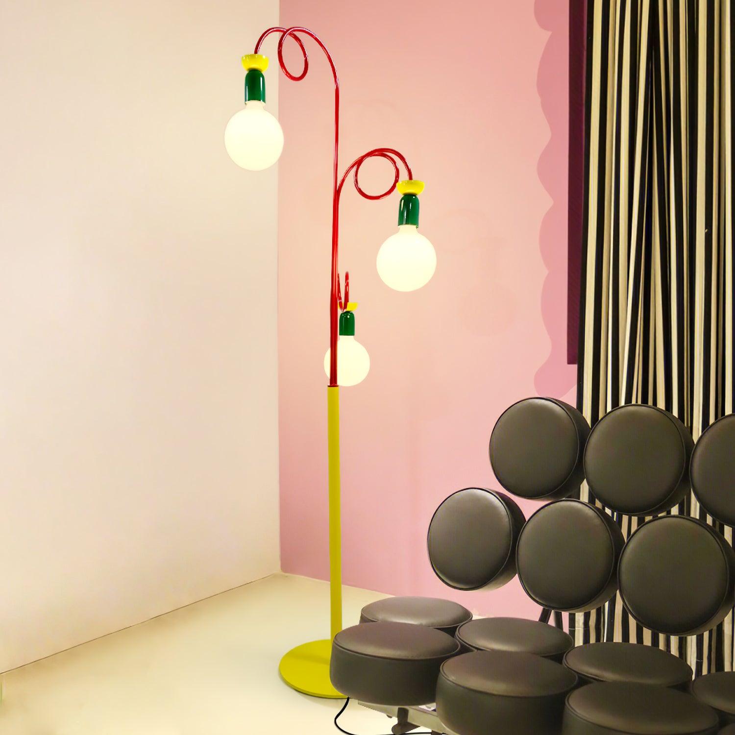 Modern Circle Play Floor Lamp - Adjustable LED Standing Light for Living Room, Bedroom & Nursery - Stylish Ambient Lighting for Relaxation & Decor