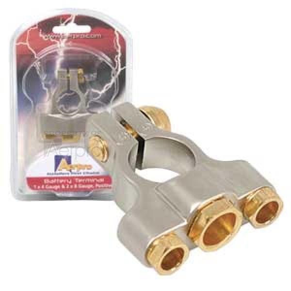 Aerpro PS14 Silver/Gold Positive Battery Terminal - High Performance Car Battery Connector for Reliable Power Supply - Perfect for Automotive, Marine, and RV Applications
