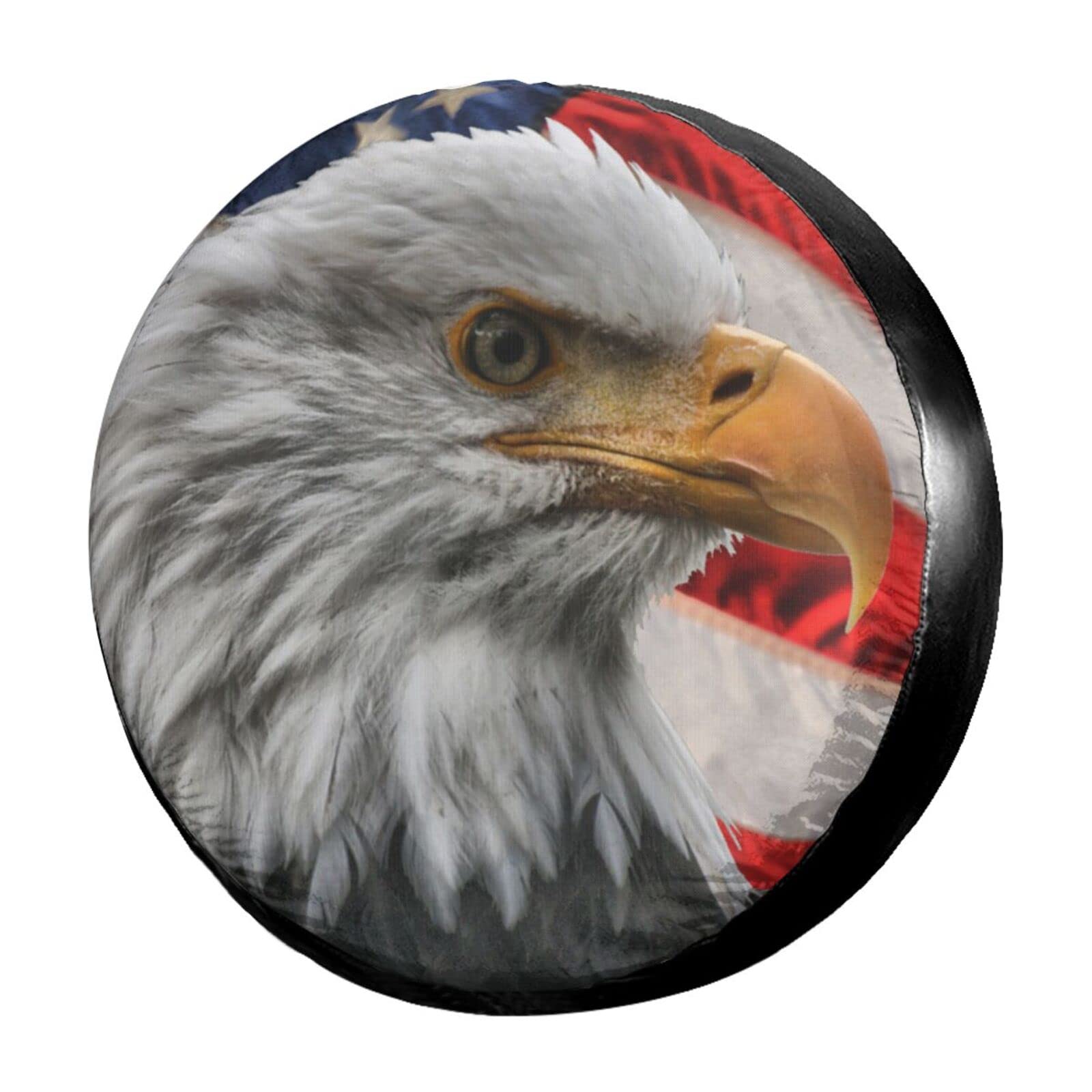 American Flag Eagle Spare Tire Cover - Waterproof & Dustproof 15 Inch Wheel Cover for Jeep, Trailer, RV, SUV | Perfect for Off-Road Adventures & Outdoor Travel Protection