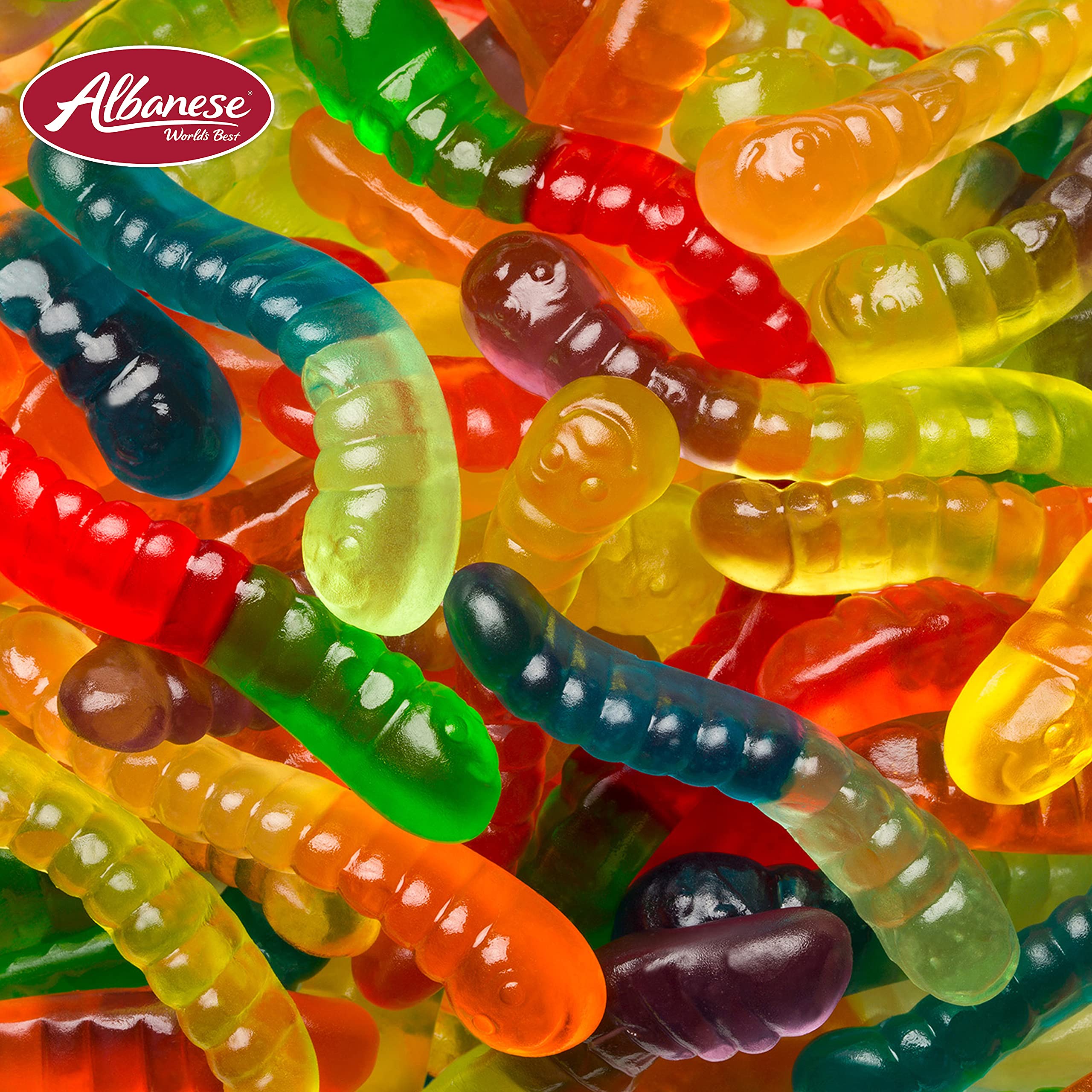 Albanese 12 Flavor Mini Gummy Worms Candy - 7.5oz Bag (Pack of 12) | Individually Wrapped, Soft & Chewy Gummy Snacks | Perfect for Halloween, Birthday Parties, Movie Nights & Office Treats