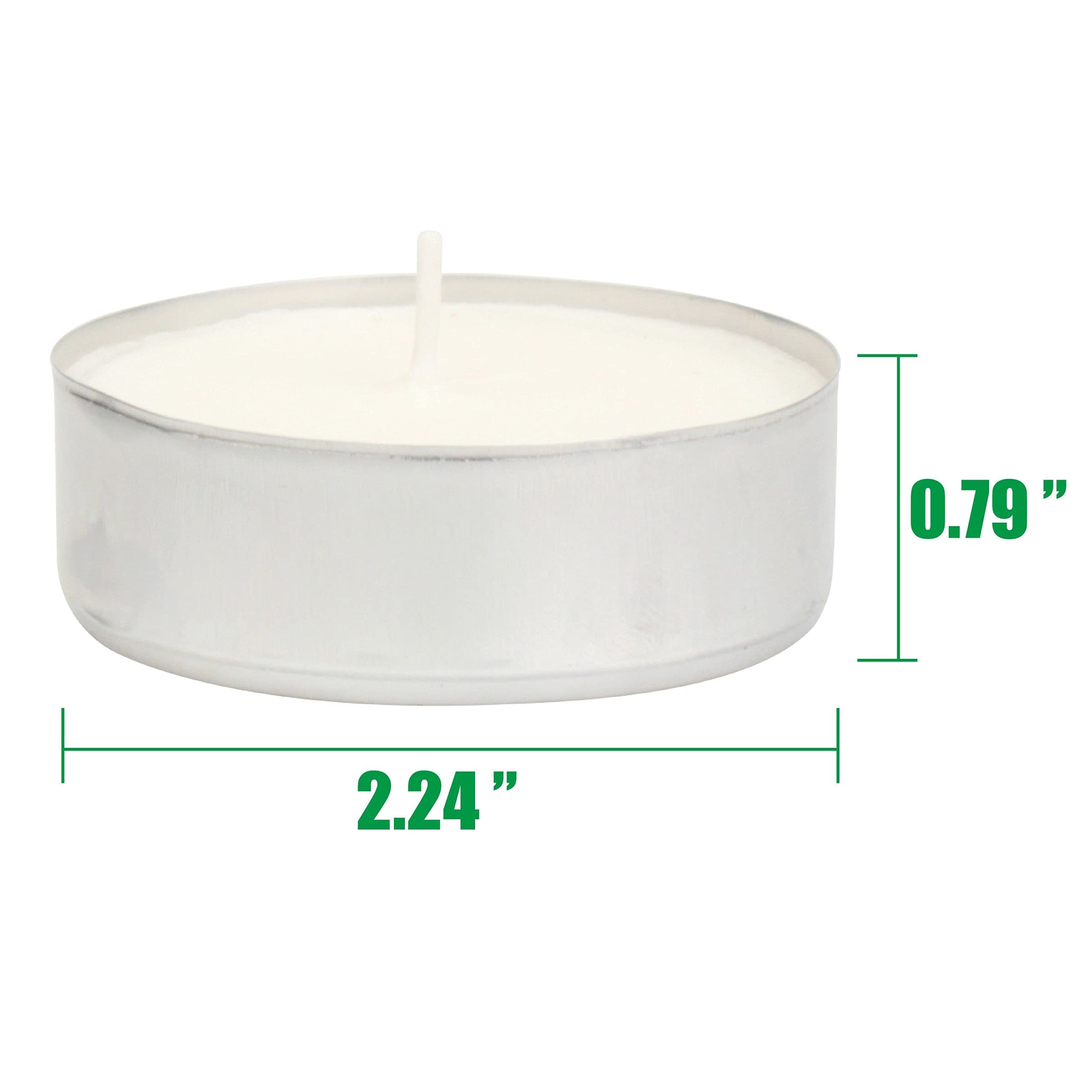 Stonebriar 20-Pack Unscented Large Tea Light Candles - 9 Hour Long Burn Time for Weddings, Parties, Home Decor & Relaxation