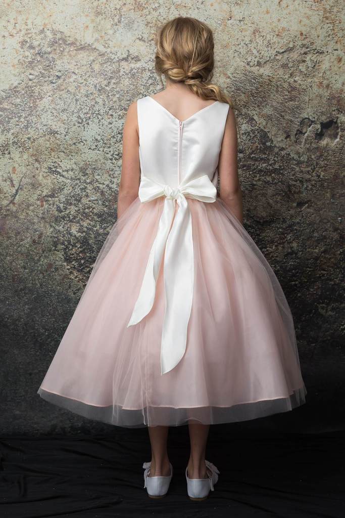 Elegant Satin Top Dress with Flowy Tulle Skirt - Women's Party Gown for Weddings, Prom & Special Occasions