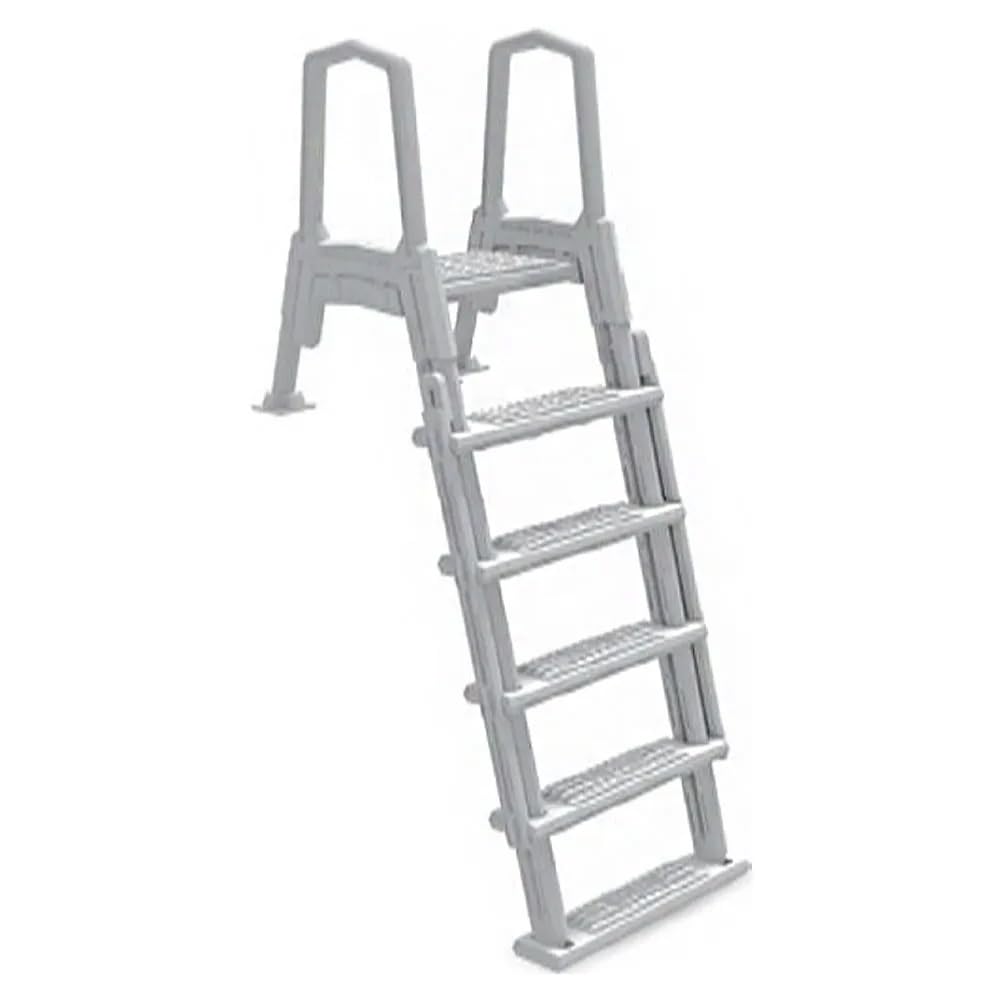 Aqua Select White Above Ground Pool Safety Ladder with Flip-Up Design - Fits 48