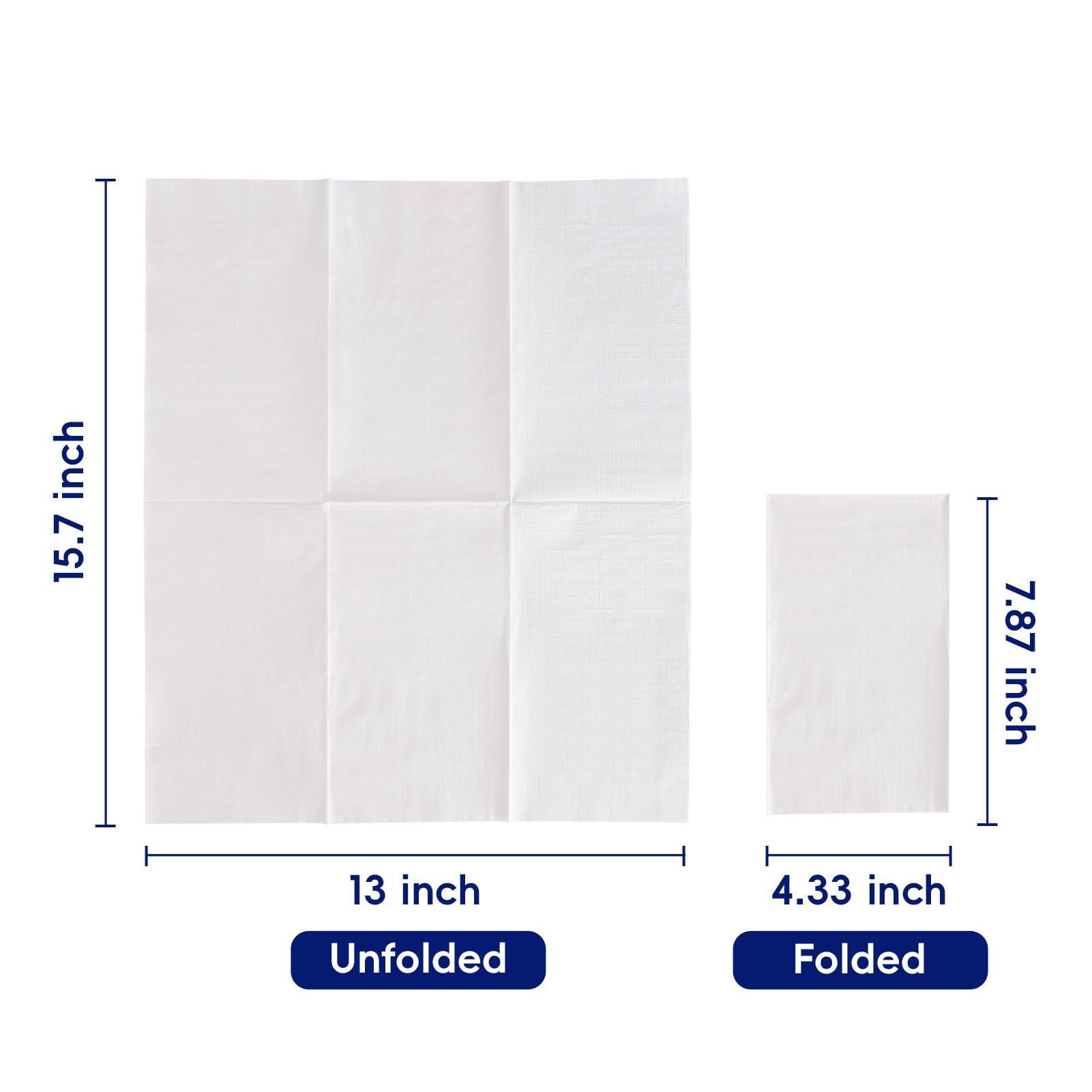 100 Pack Premium 3-Ply Disposable Paper Napkins - Soft, Absorbent Guest Towels for Parties, Dinners, Events & Kitchen Use - White Dinner Napkins for Elegant Table Settings & Everyday Dining