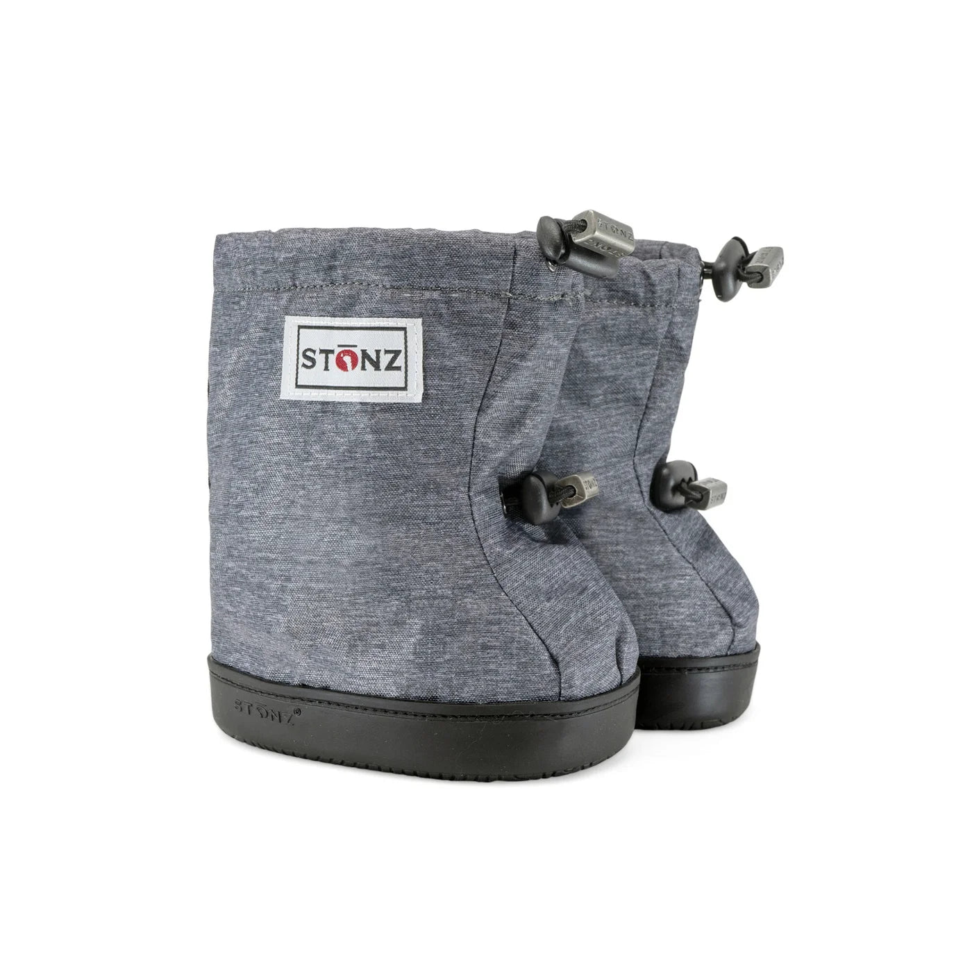 Stonz Heather Grey Baby Booties & Toddler Booties - Warm & Waterproof Winter Footwear for Infants & Kids - Perfect for Outdoor Play, Snow & Cold Weather Adventures