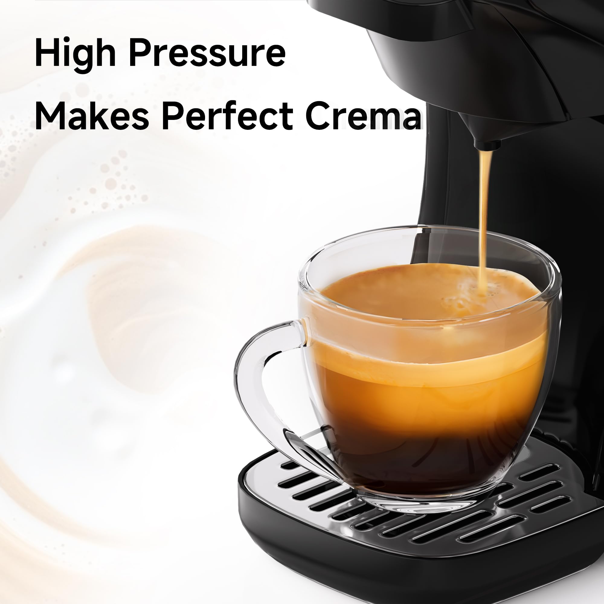 HiBREW H1B 6-in-1 Coffee Pod Machine | 19 Bar Espresso Maker for K-Cup, Nespresso & DG Pods | Brews Hot & Iced Coffee | Perfect for Home, Office & Small Spaces (Black)