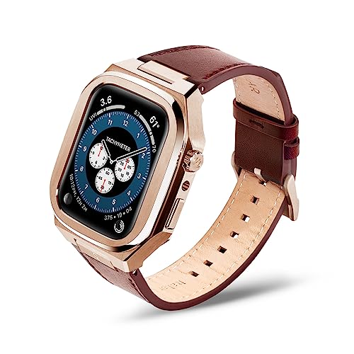 Rose Gold / Brown Leather