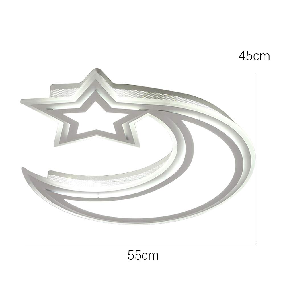 LED Kids Room Ceiling Light - Star & Moon Cartoon Night Light for Boys & Girls Bedroom - Warm White Nursery Lamp for Baby & Children's Room Decor - Perfect for Bedtime Stories & Relaxation