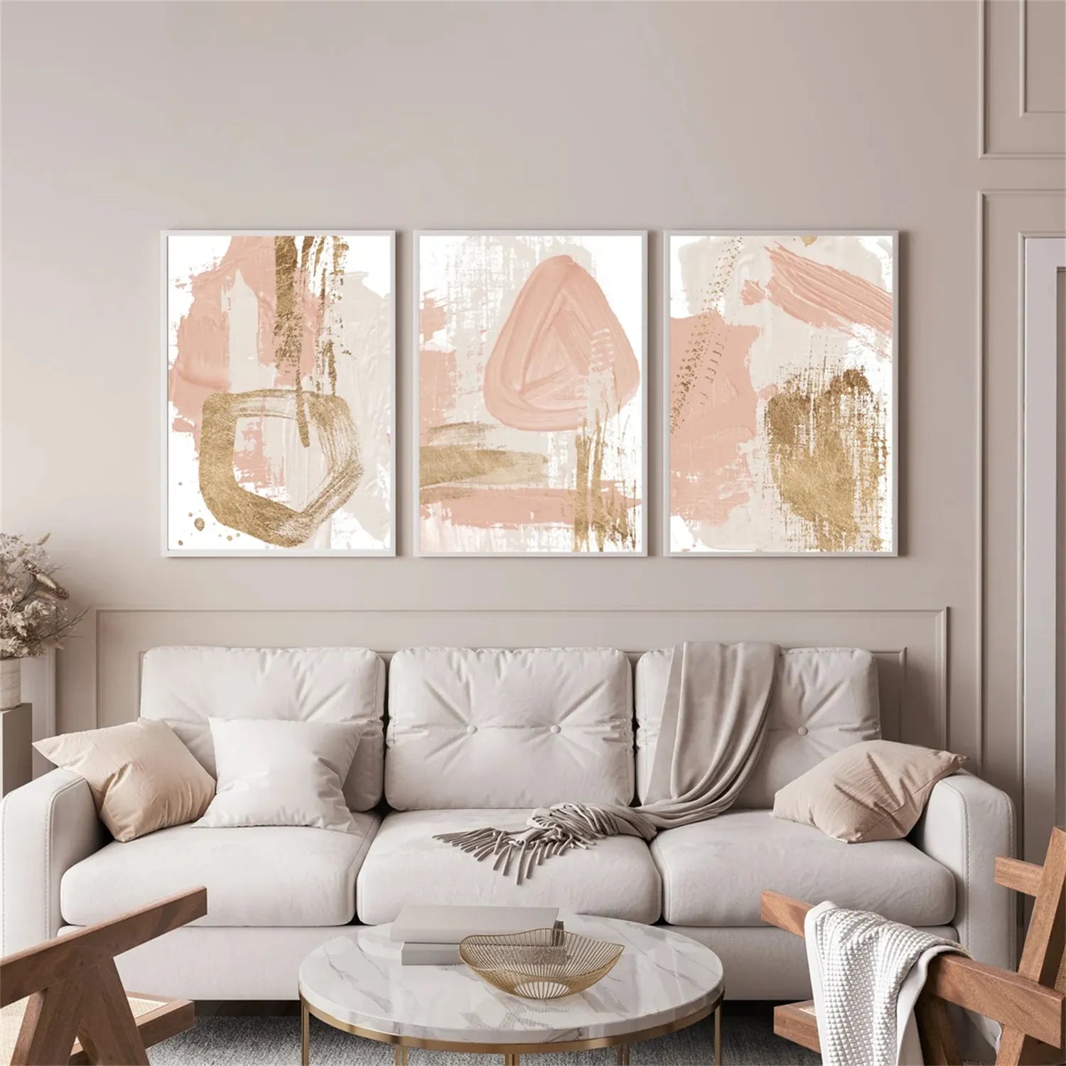 Abstract Painting Set of 3 - Modern Wall Art Canvas Prints #AB223 | Perfect for Living Room, Bedroom & Office Decor