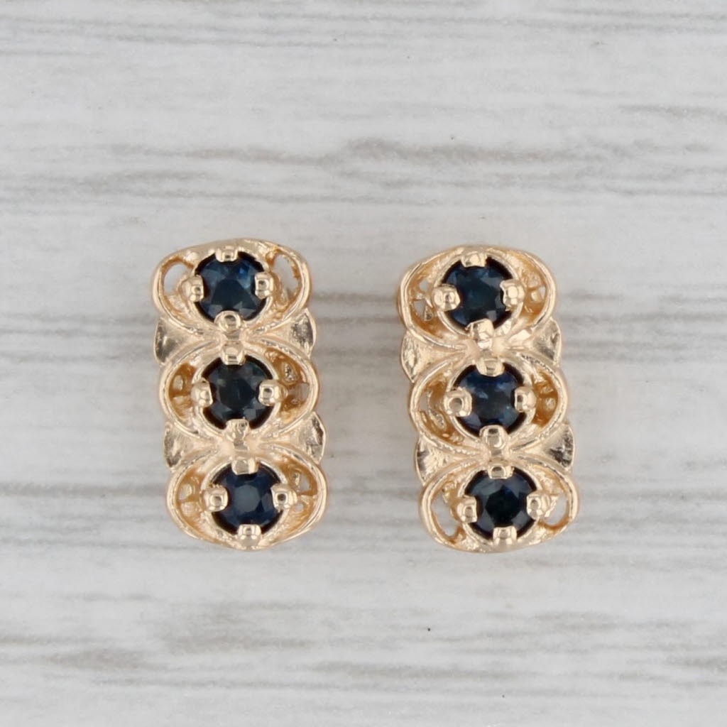 0.48ctw Blue Sapphire Slide Bracelet with 2 Charms & Spacers in 14k Gold - Elegant Jewelry for Women, Perfect for Weddings, Parties & Special Occasions
