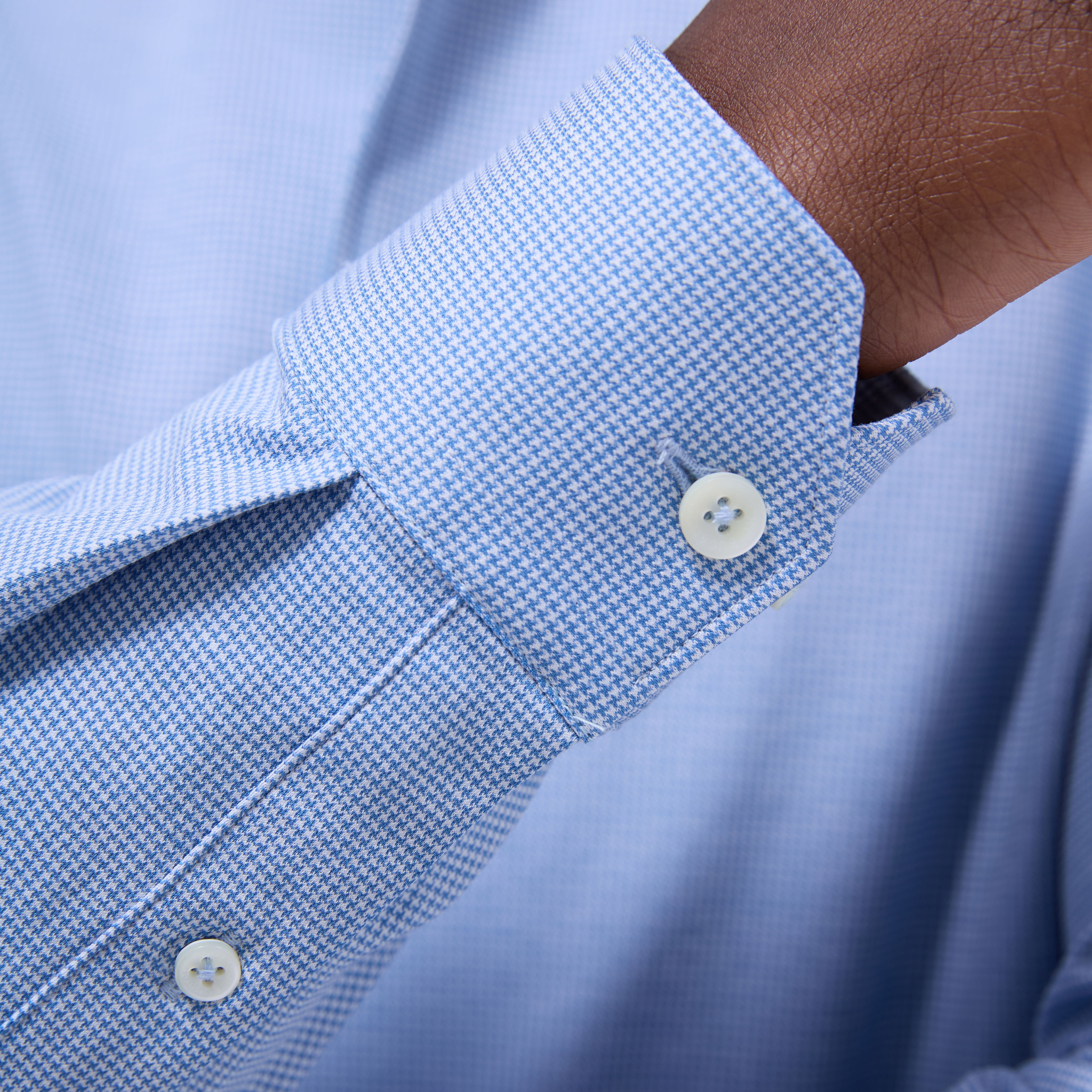 Devon Hound's Tooth Cotton Shirt for Men - Classic Checkered Button Down Casual Dress Shirt for Office, Party & Everyday Wear