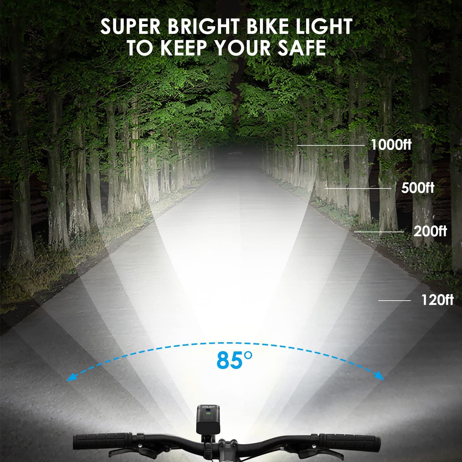 10000Lumen Rechargeable LED Bike Light Set - Ultra Bright Front Headlight & Free Taillight for Night Riding - High/Low Beam Cycling Safety Lights - Perfect for Mountain Biking, Commuting and Road Cycling